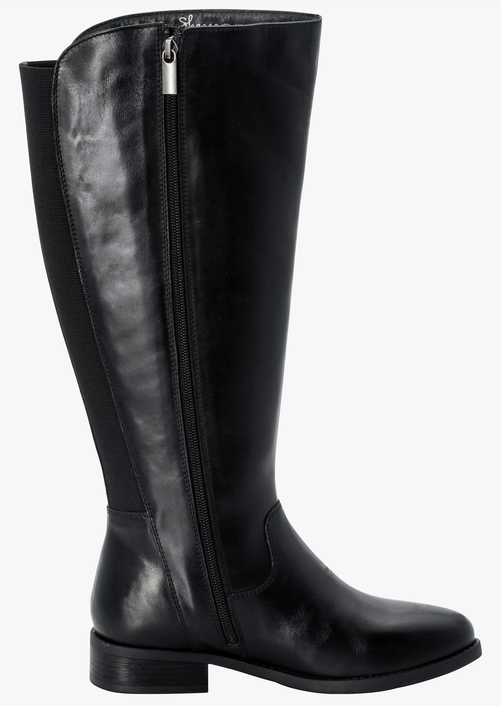sheego Weitschaftstiefel mit elastischem Einsatz - schwarz