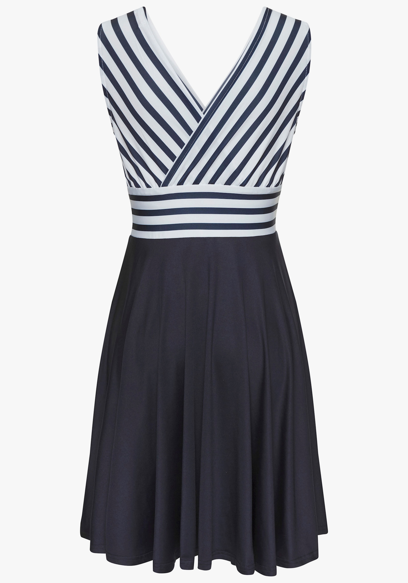 LASCANA Sommerkleid - weiß-navy gestreift