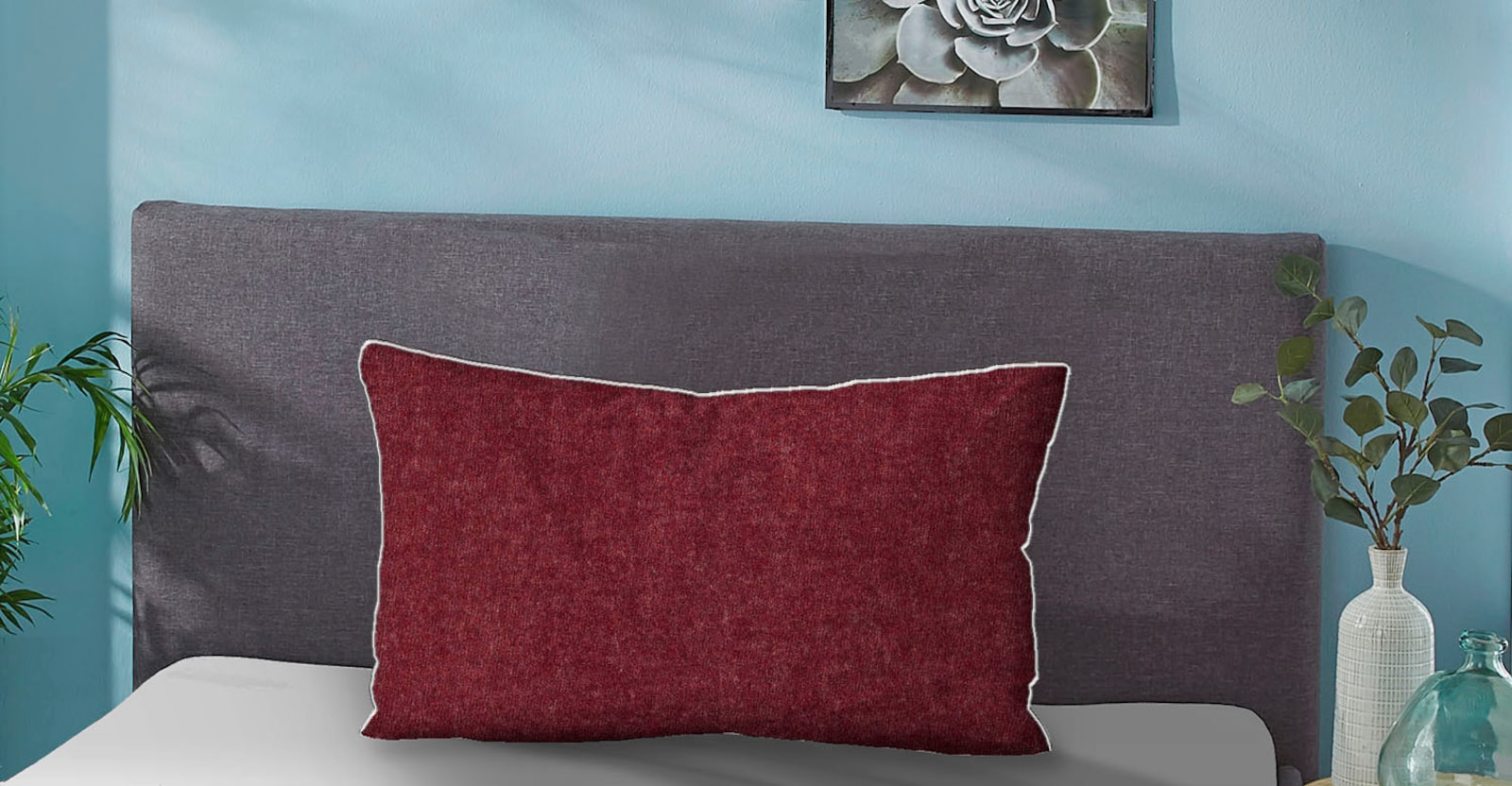 Biberna Bettwäsche - rot-blau