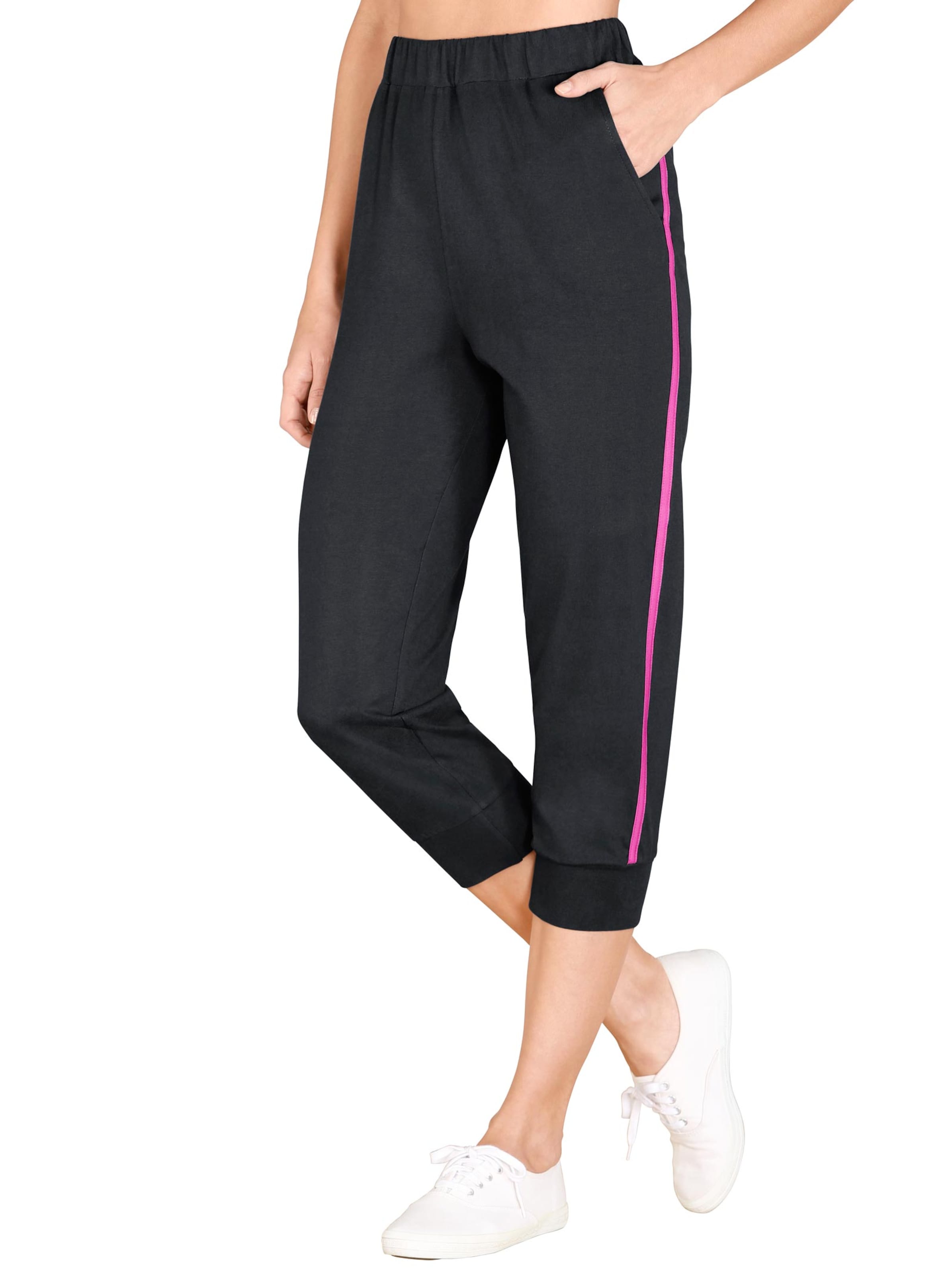 3/4-Hose - schwarz-pink