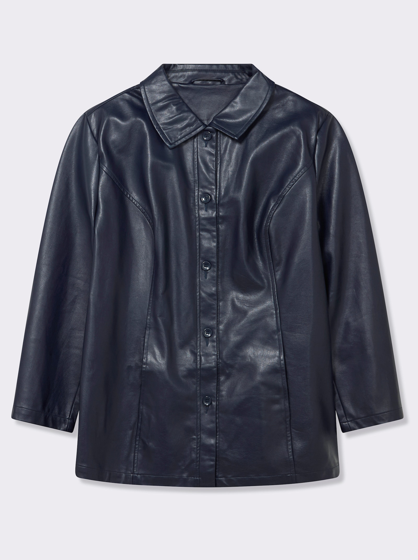 Lederimitatjacke für die Übergangszeit - marine