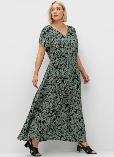 sheego Maxikleid - schwarz-grün