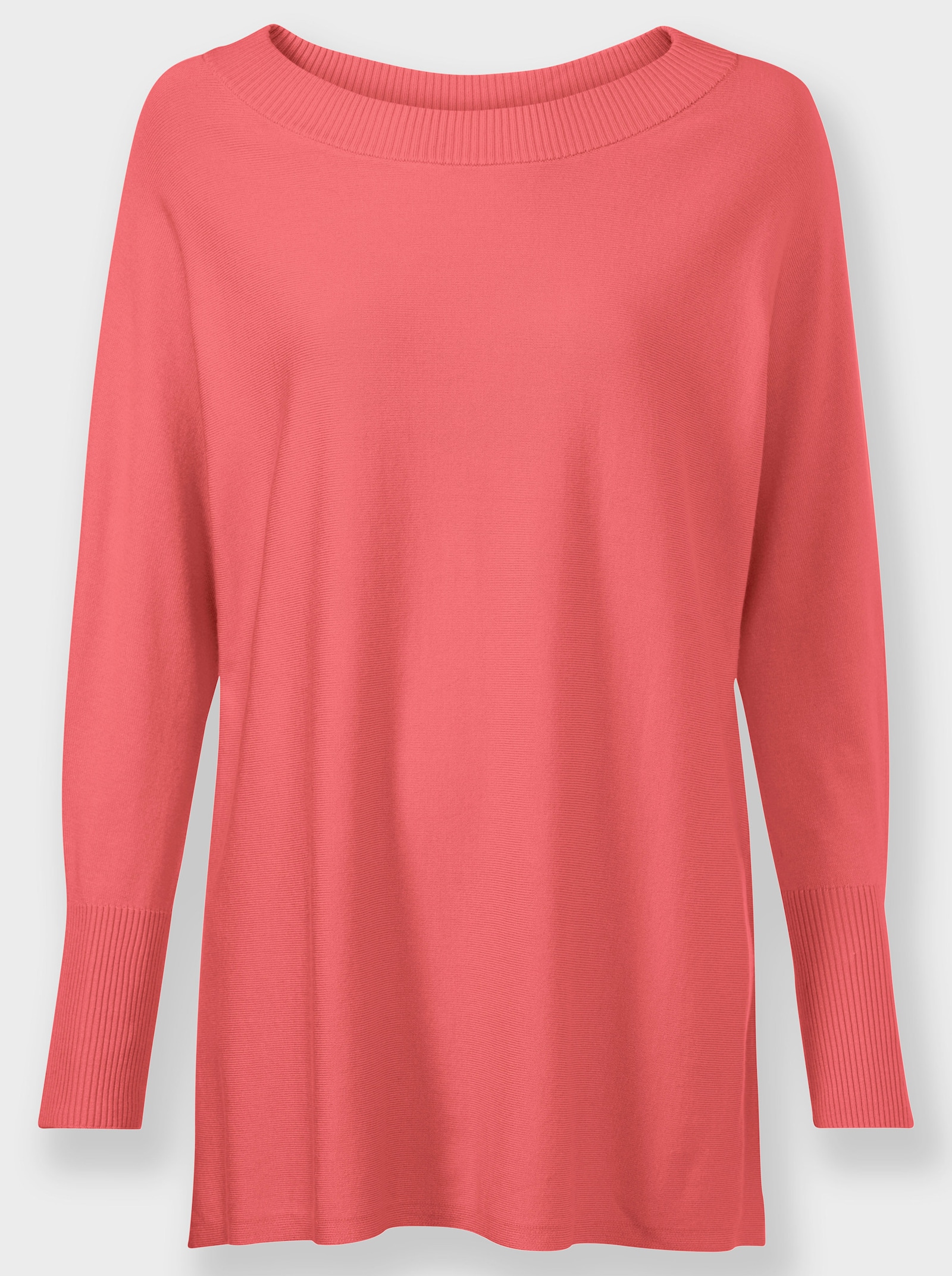 heine Pull évasé en tricot fin - corail
