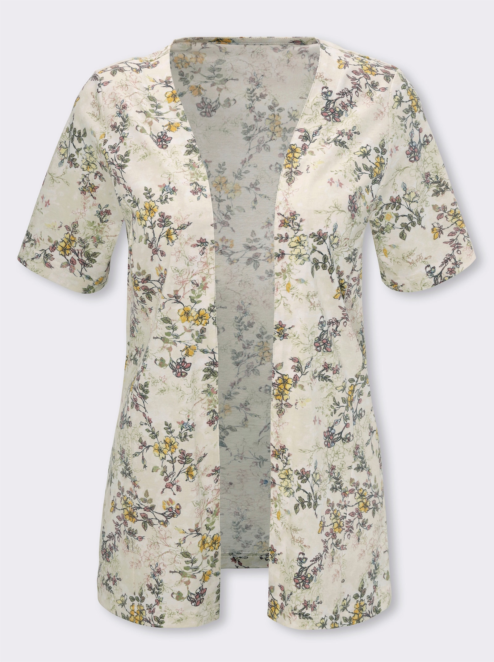 Shirtjacke aus Baumwolle - champagner-bedruckt