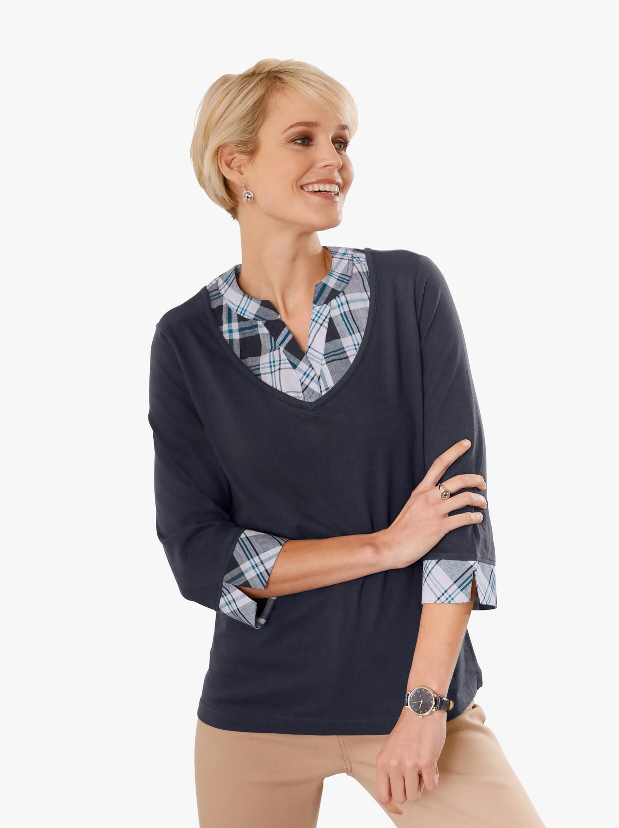 2-in-1-Shirt - marine