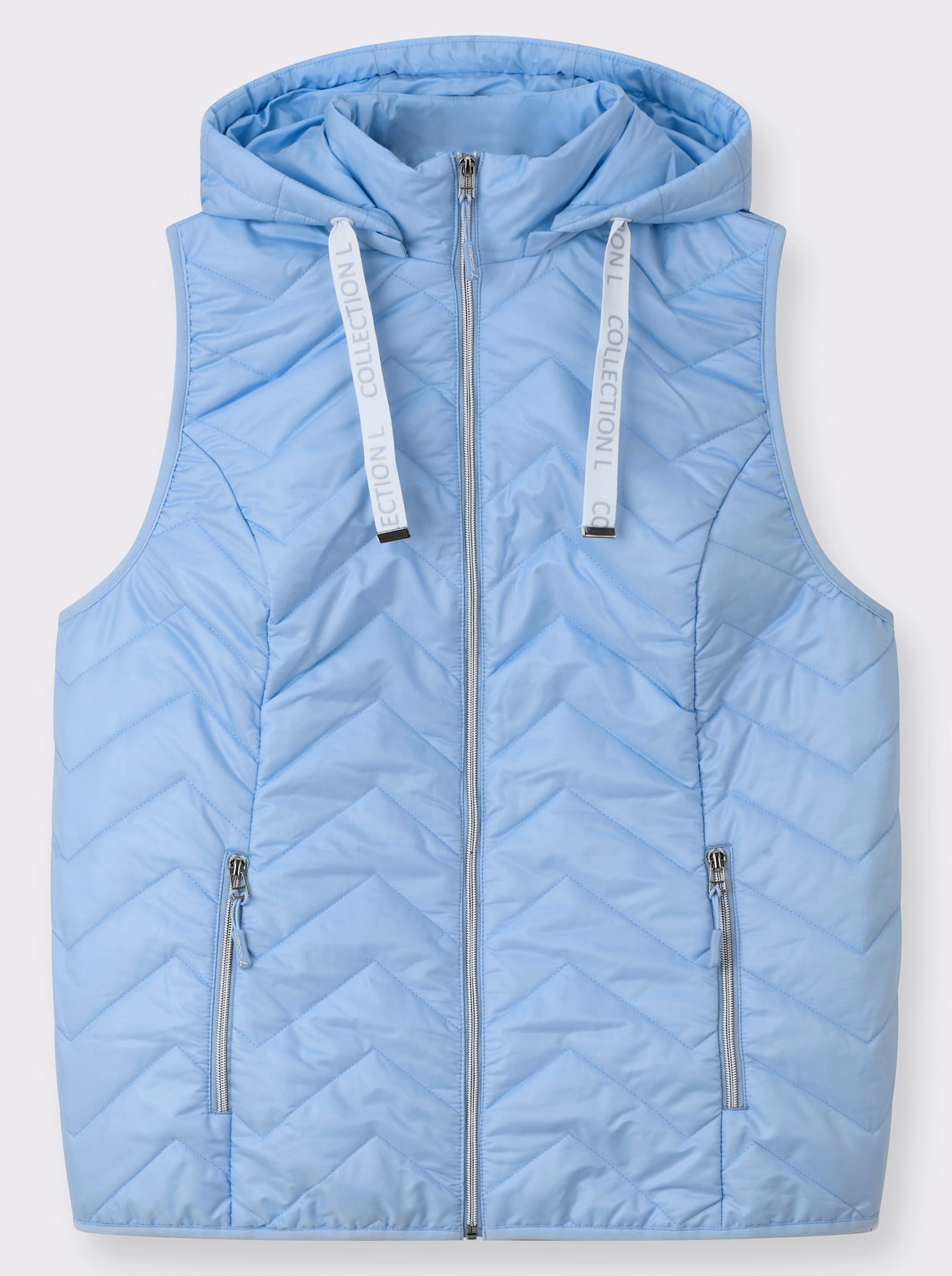 Steppweste im Zickzack-Muster - eisblau