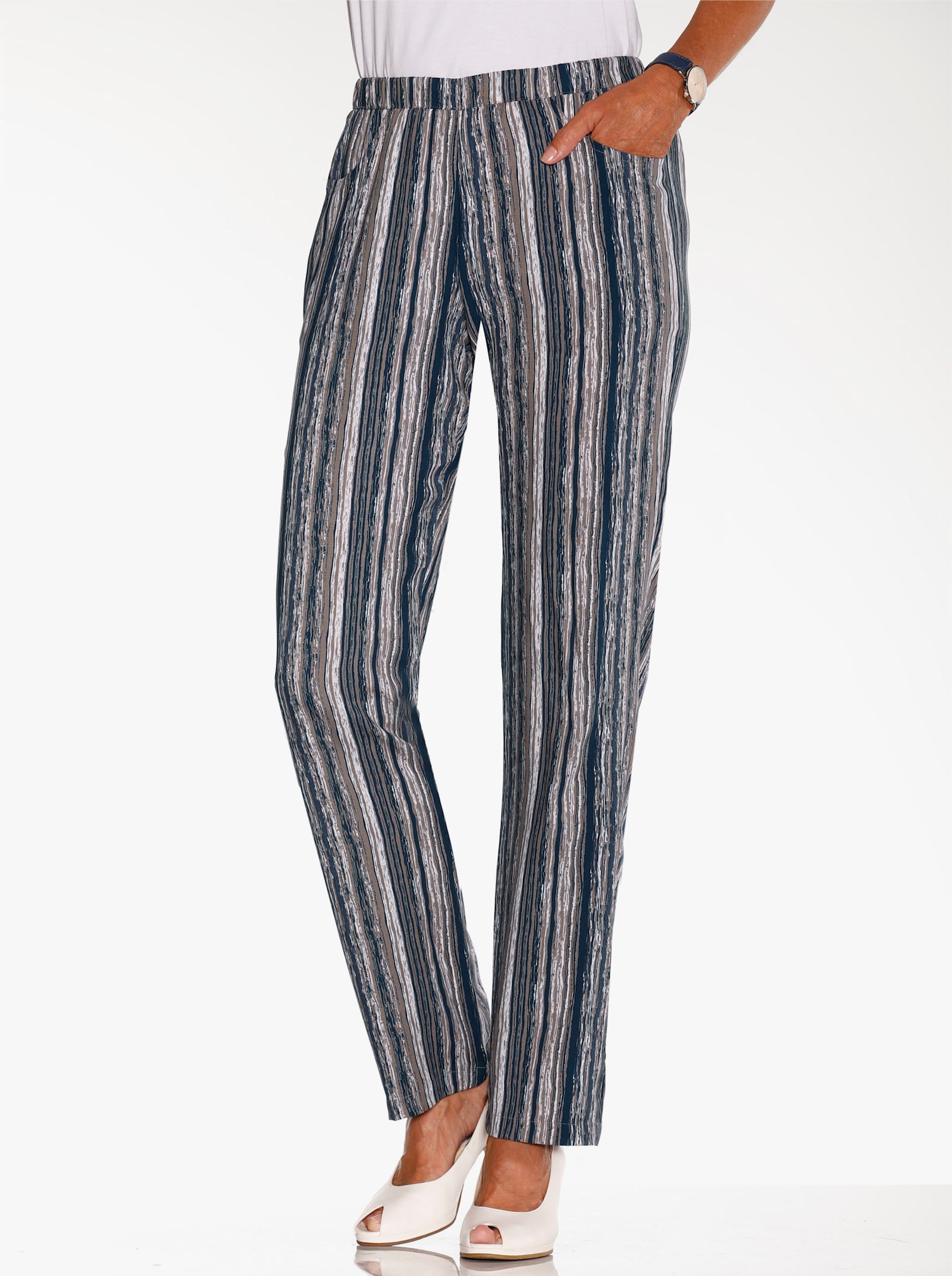 Schlupfhose im Doppelpack - taupe + taupe-bedruckt