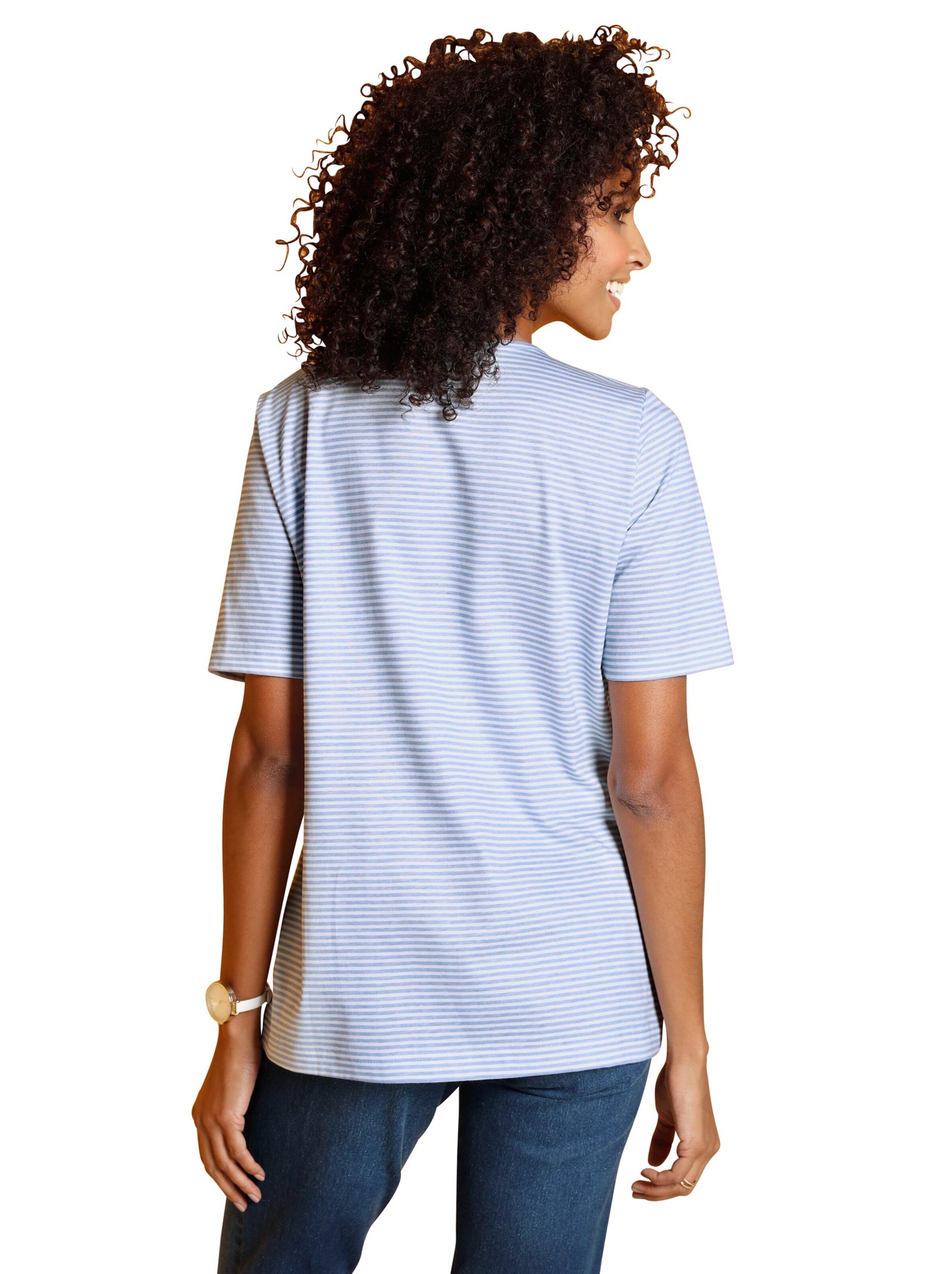 Shirt - jeansblau-geringelt