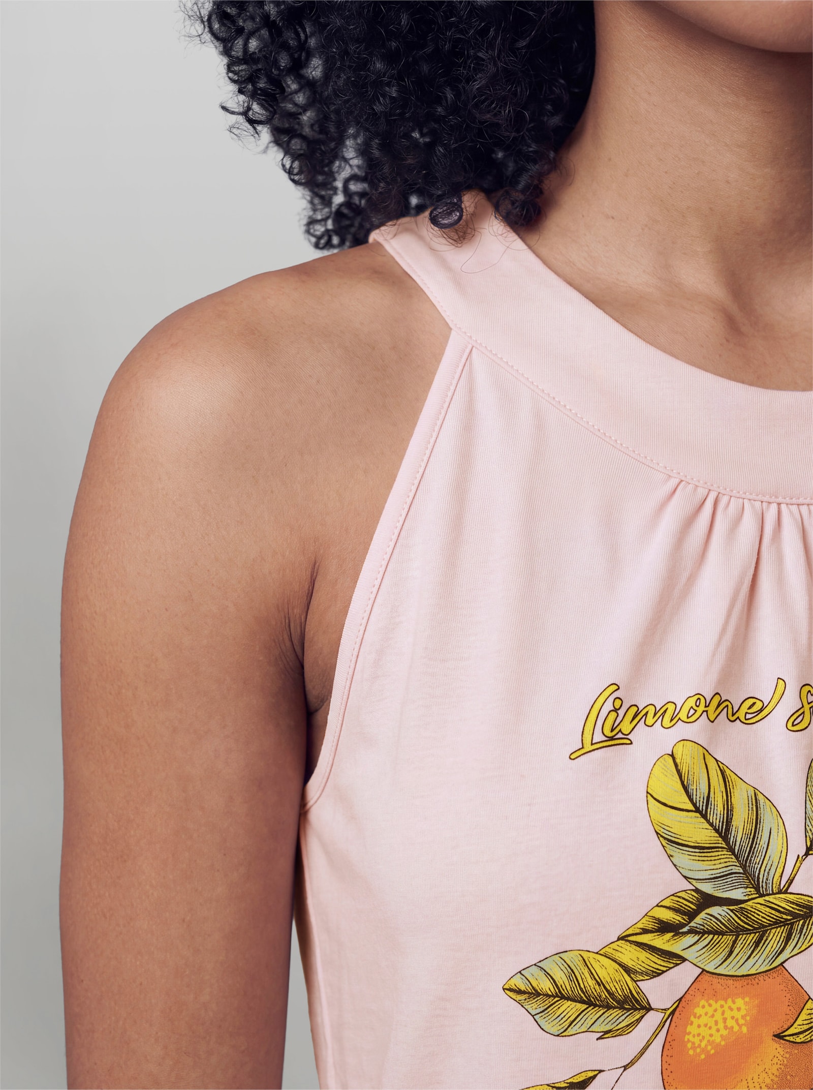 heine Shirttop mit Zitronen-Motiv - hellrosé-bedruckt