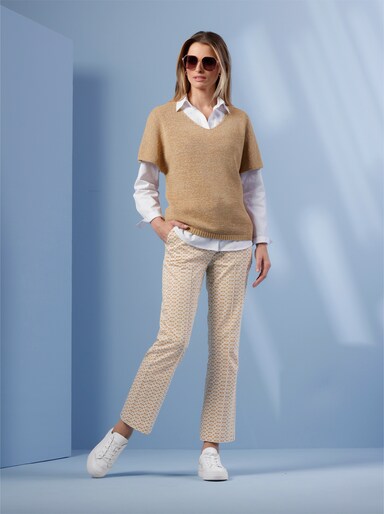 heine Kurzarmpullover - camel