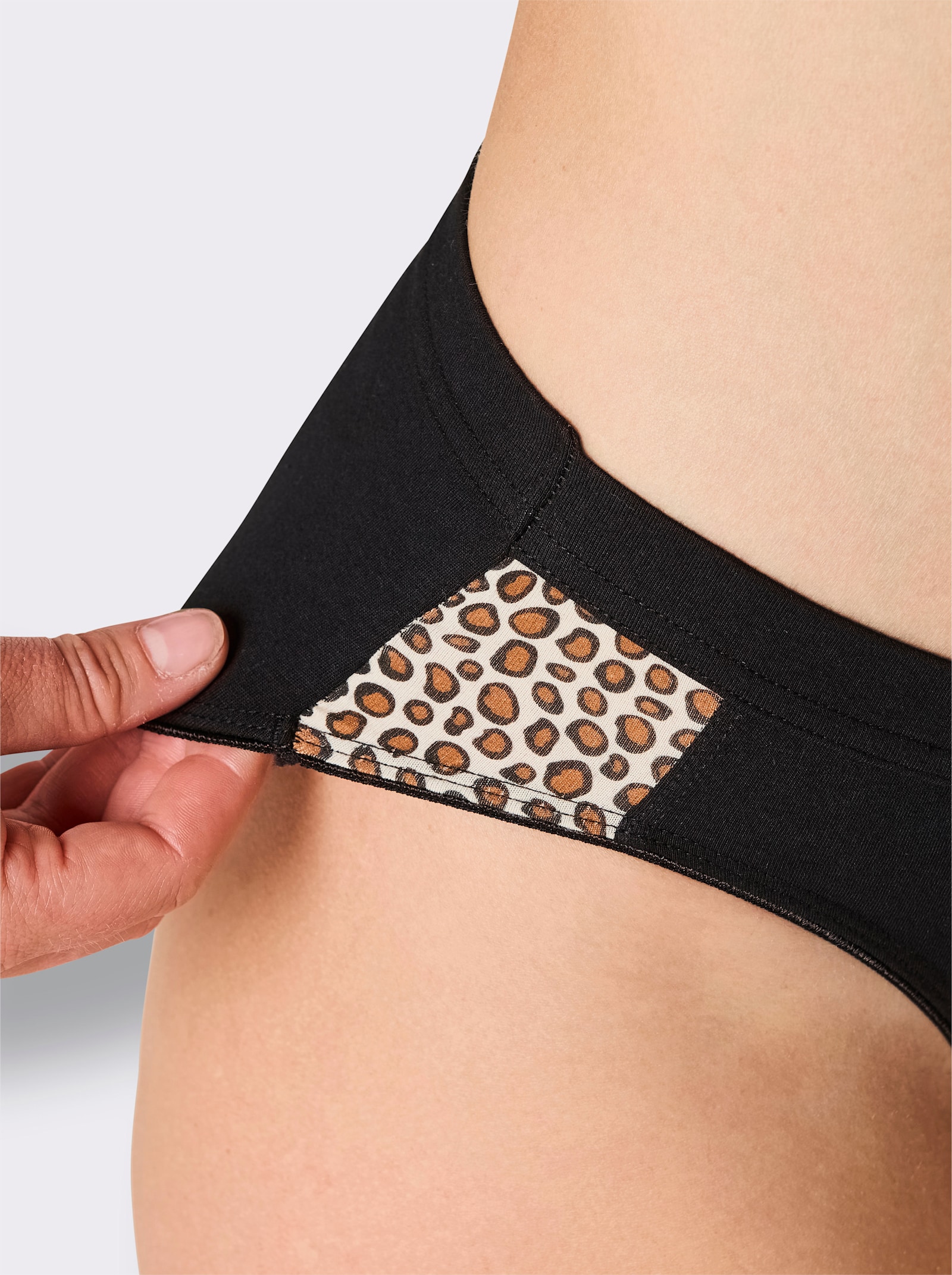 wäschepur Jazzpants in der 4-Stück-Packung - schwarz-bedruckt