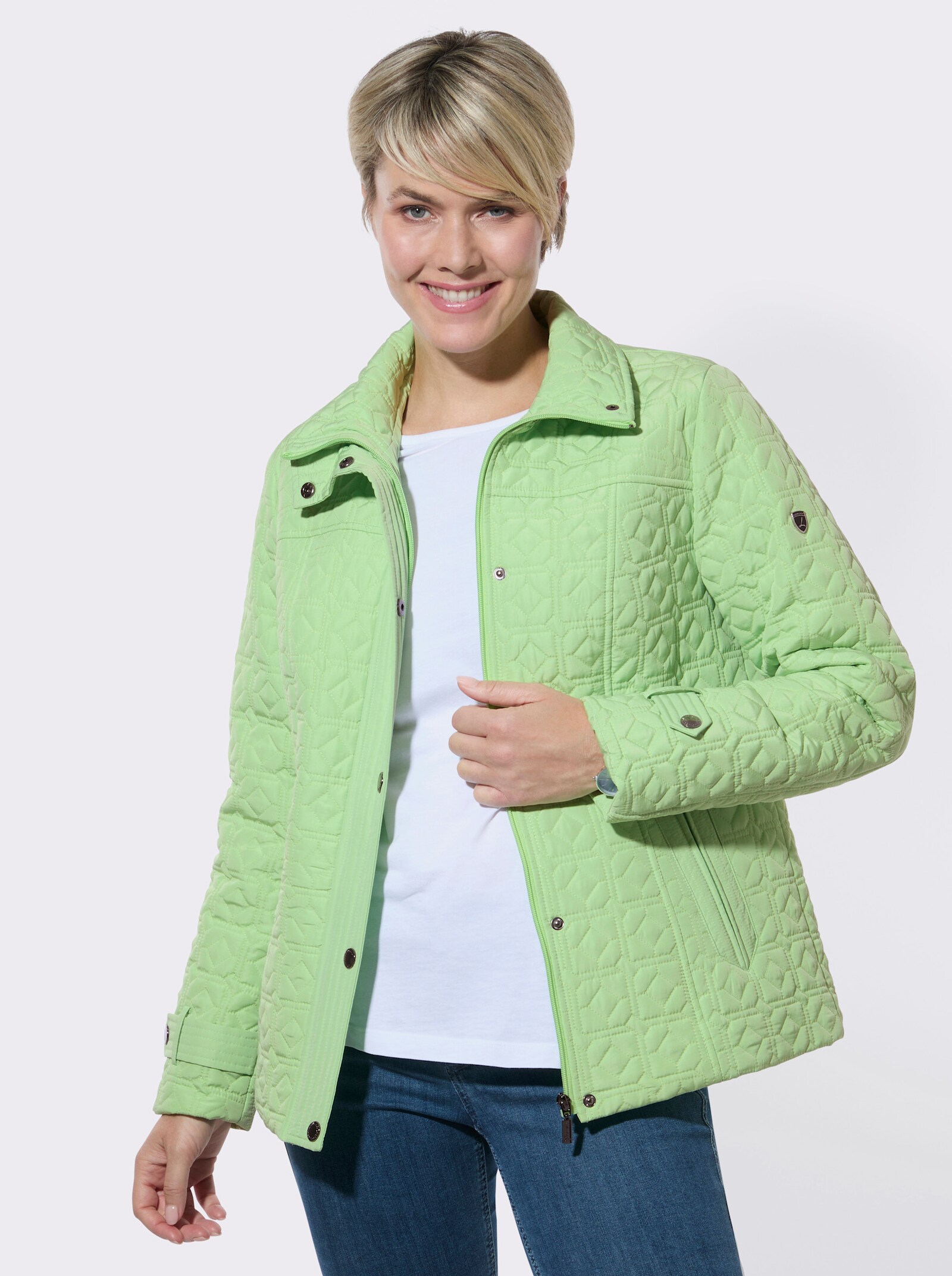 Steppjacke mit Zierriegeln - reseda