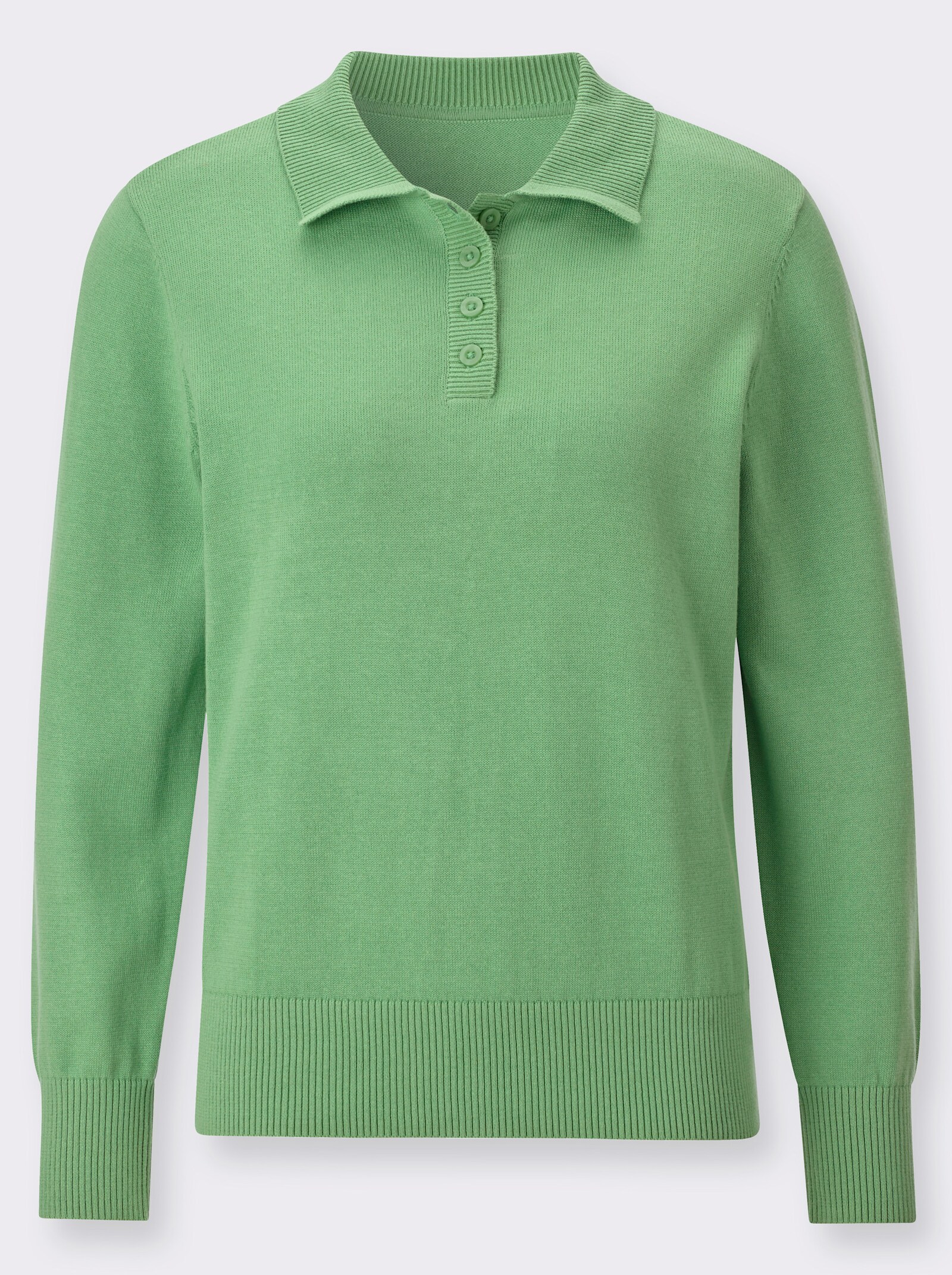 Polopullover mit kurzer Knopfleiste - apfel