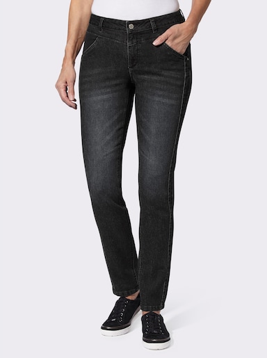 Stretch-Jeans mit streckender Seitennaht - black denim