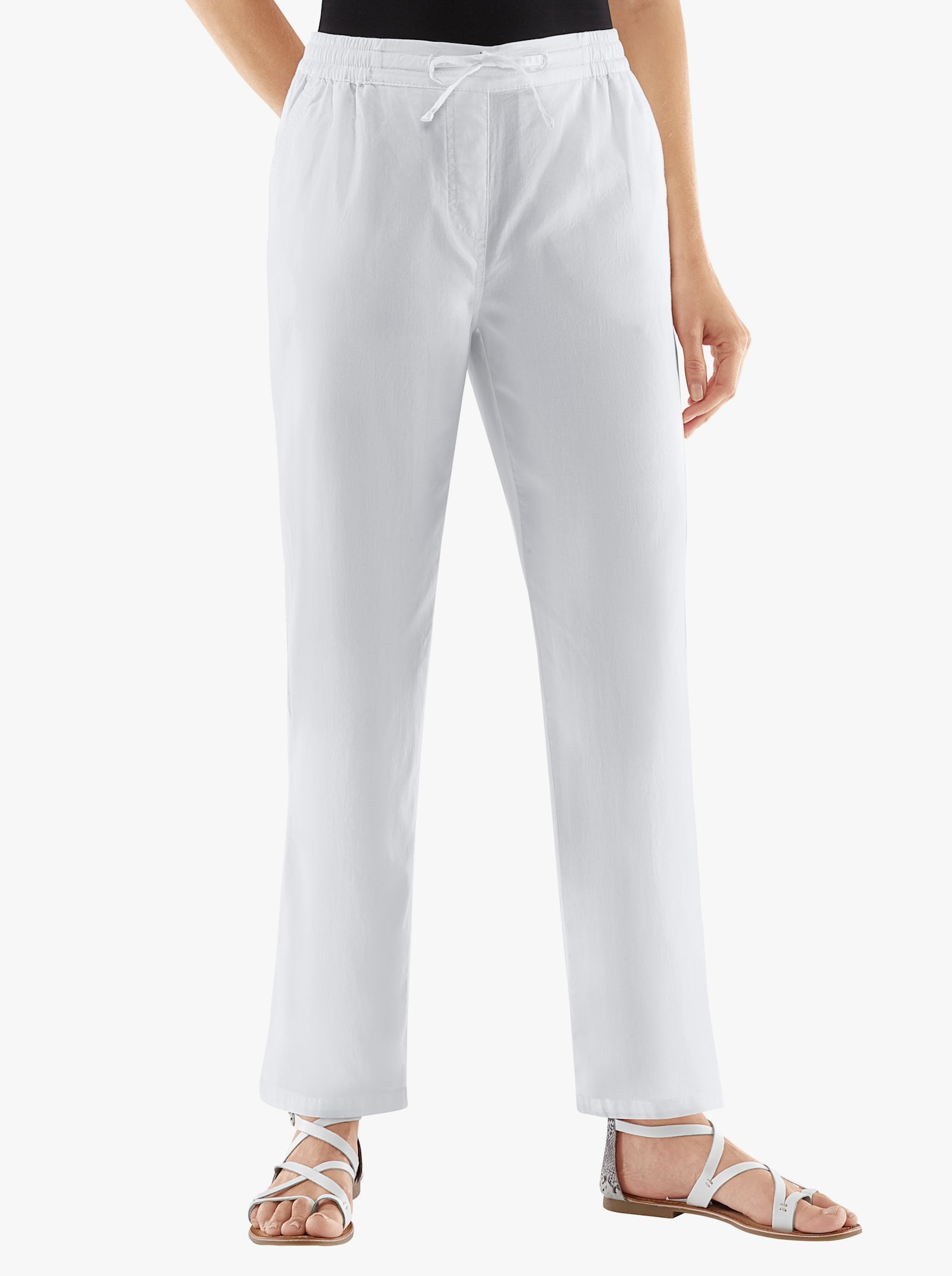 Palazzohose aus Jeans-Stoff - weiß