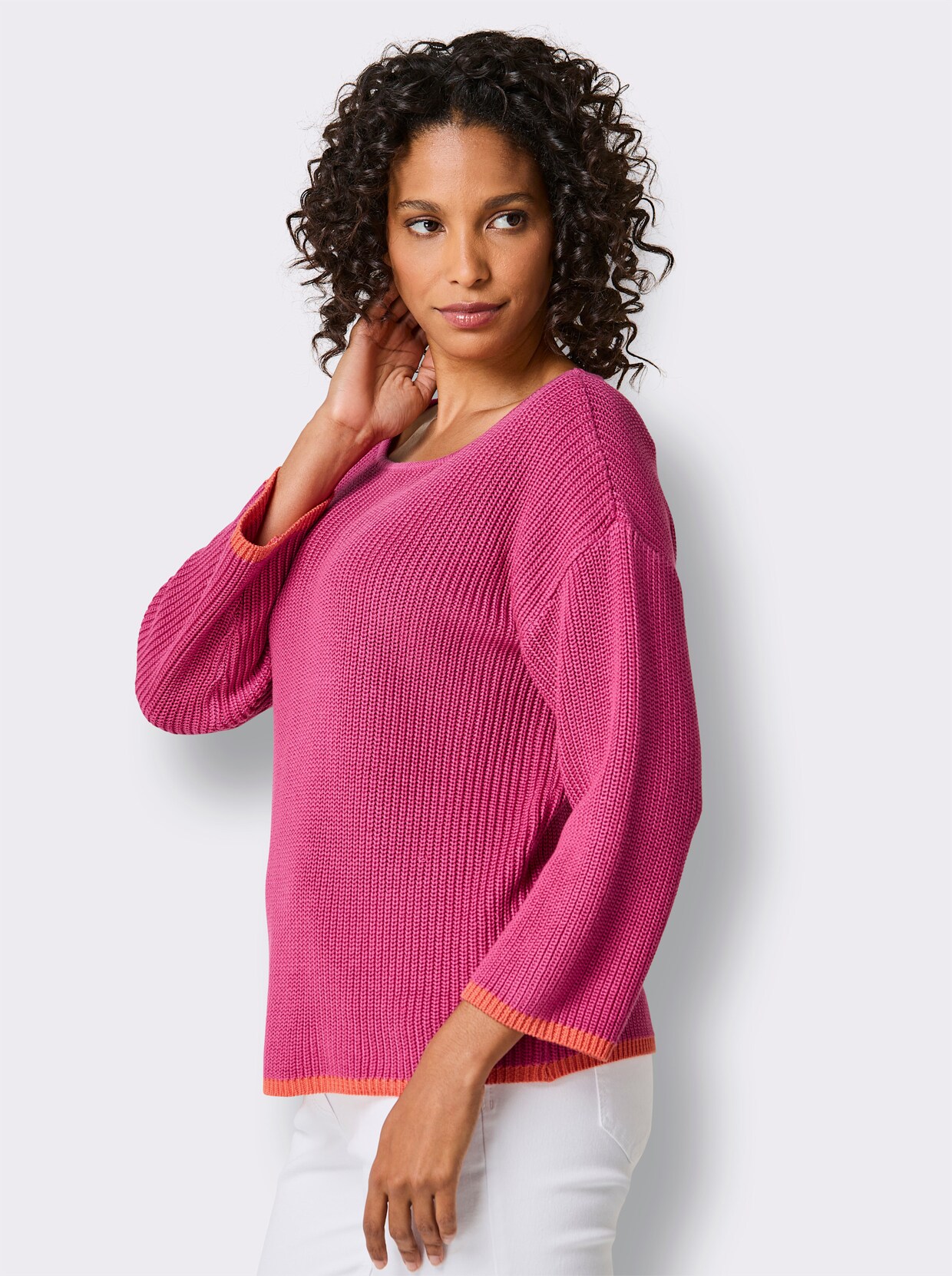 CREATION L PREMIUM 3/4 Arm-Pullover - fuchsia