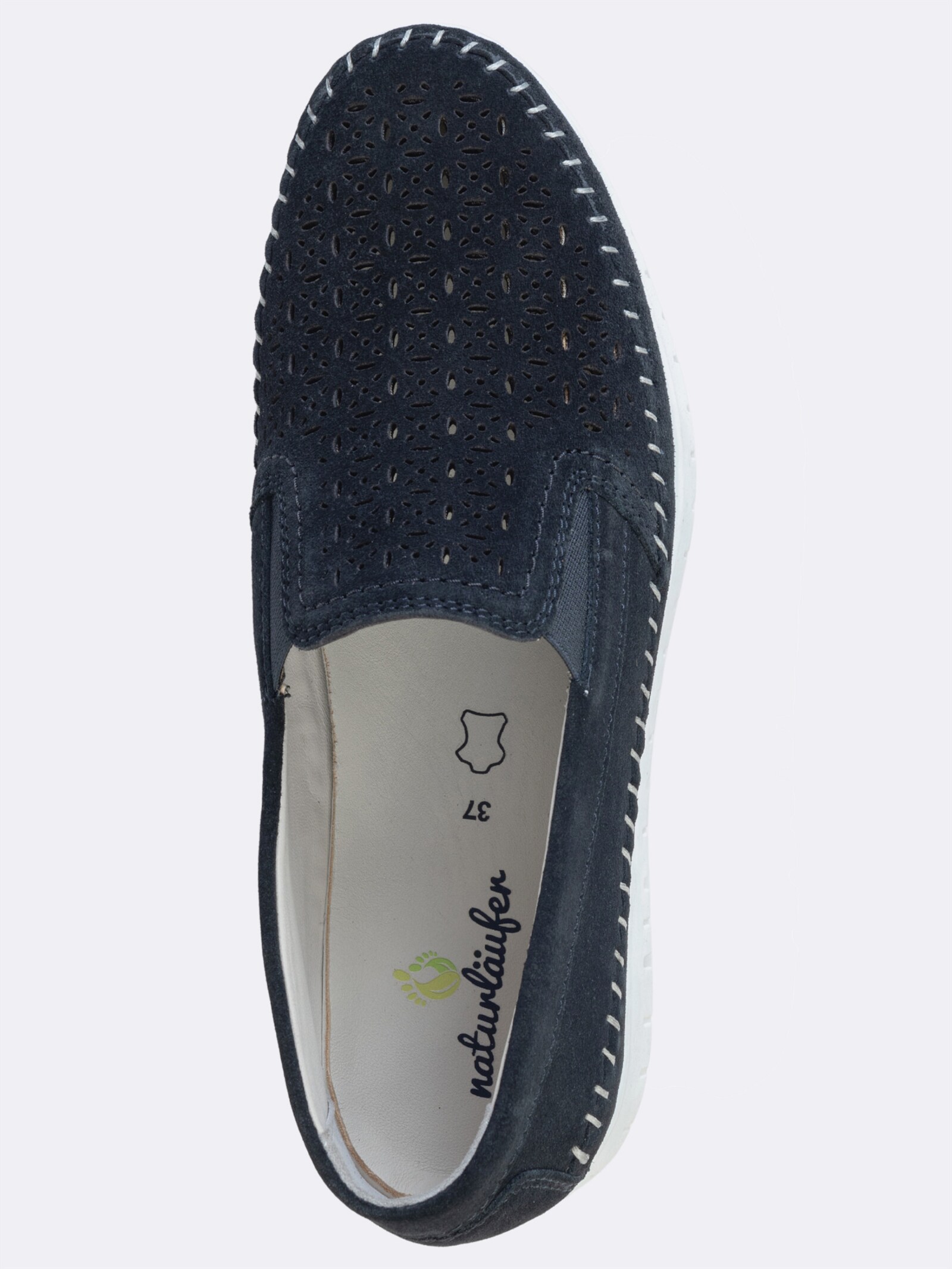 Naturläufer Slipper mit Gummizug - schwarz