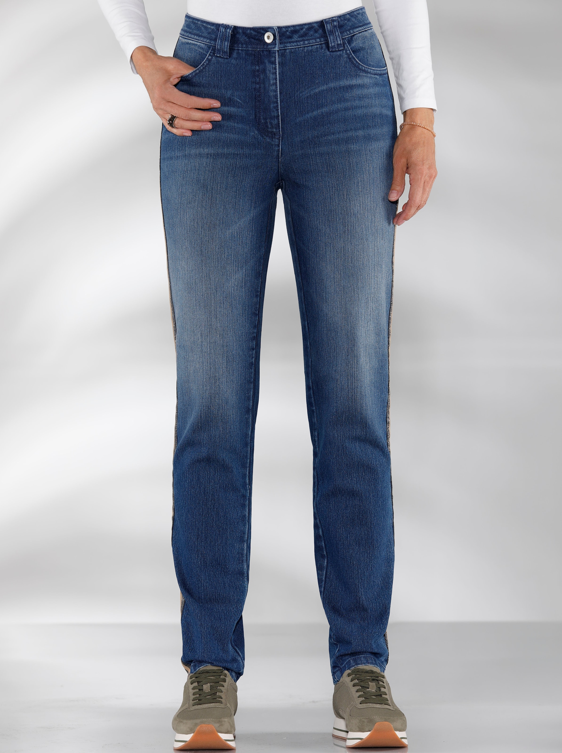 Witt Damen Jeans, blue-stone-washed