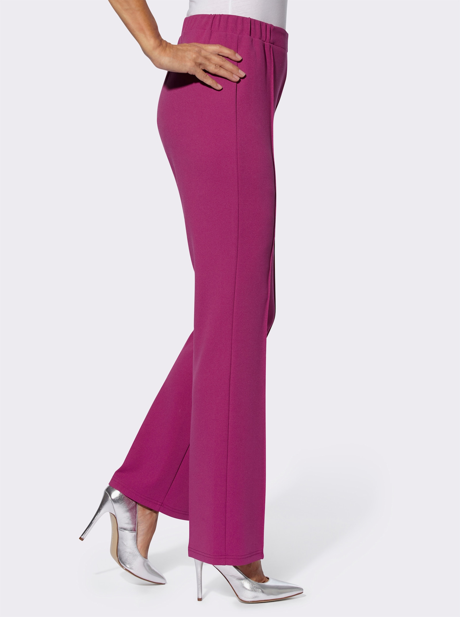 Schlupfhose mit abgesteppter Bügelfalte - magenta