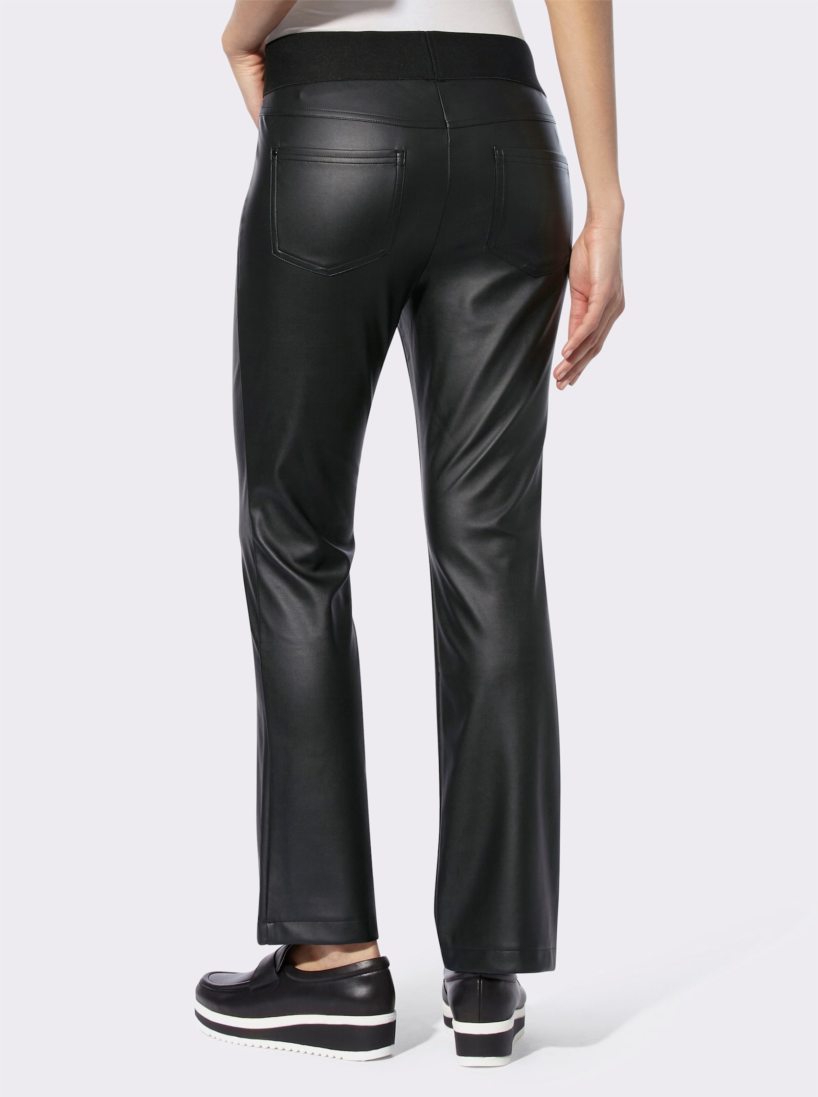 heine Pantalon 5 poches avec large ceinture confort - noir