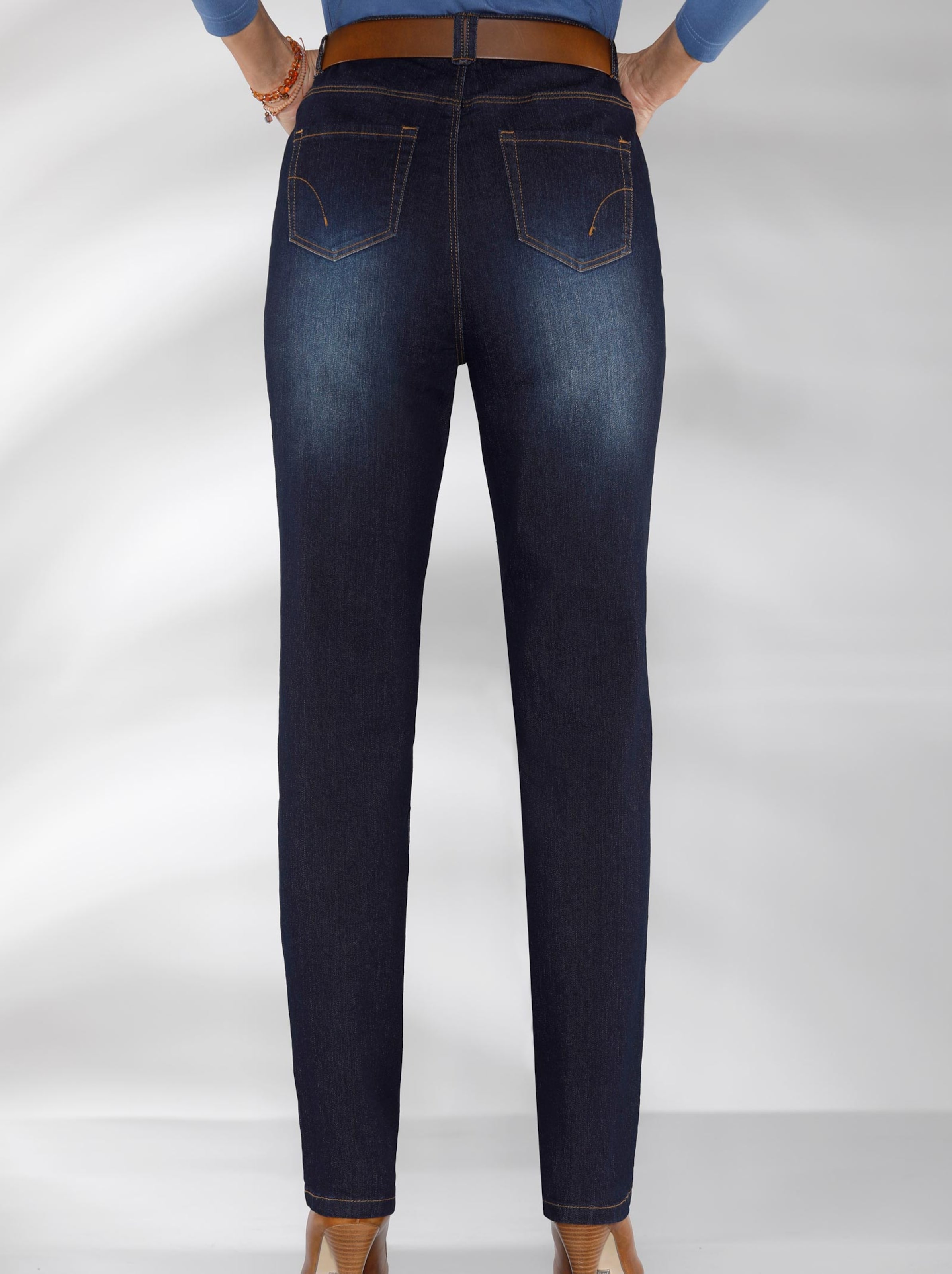Damenmode Basics 5-Pocket-Jeans in dark blue 