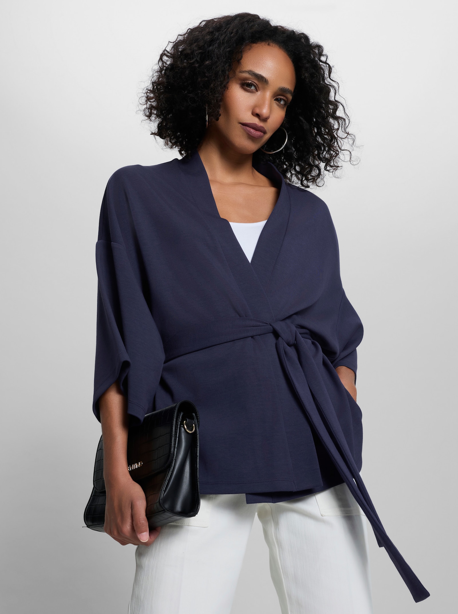 heine Shirtjacke im Kimono-Look - marine
