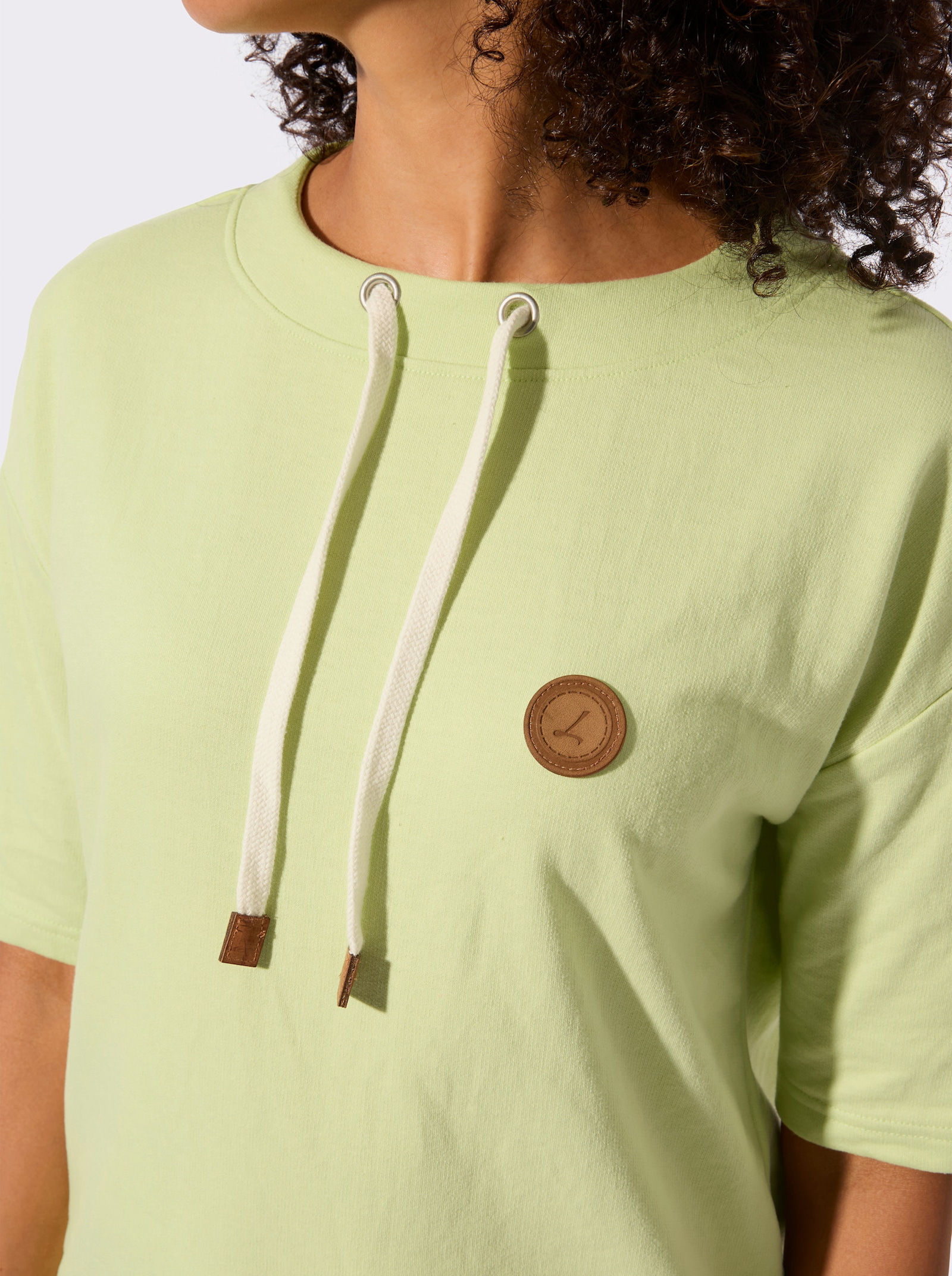 Sweatshirt mit überschnittenen Schultern - pistazie