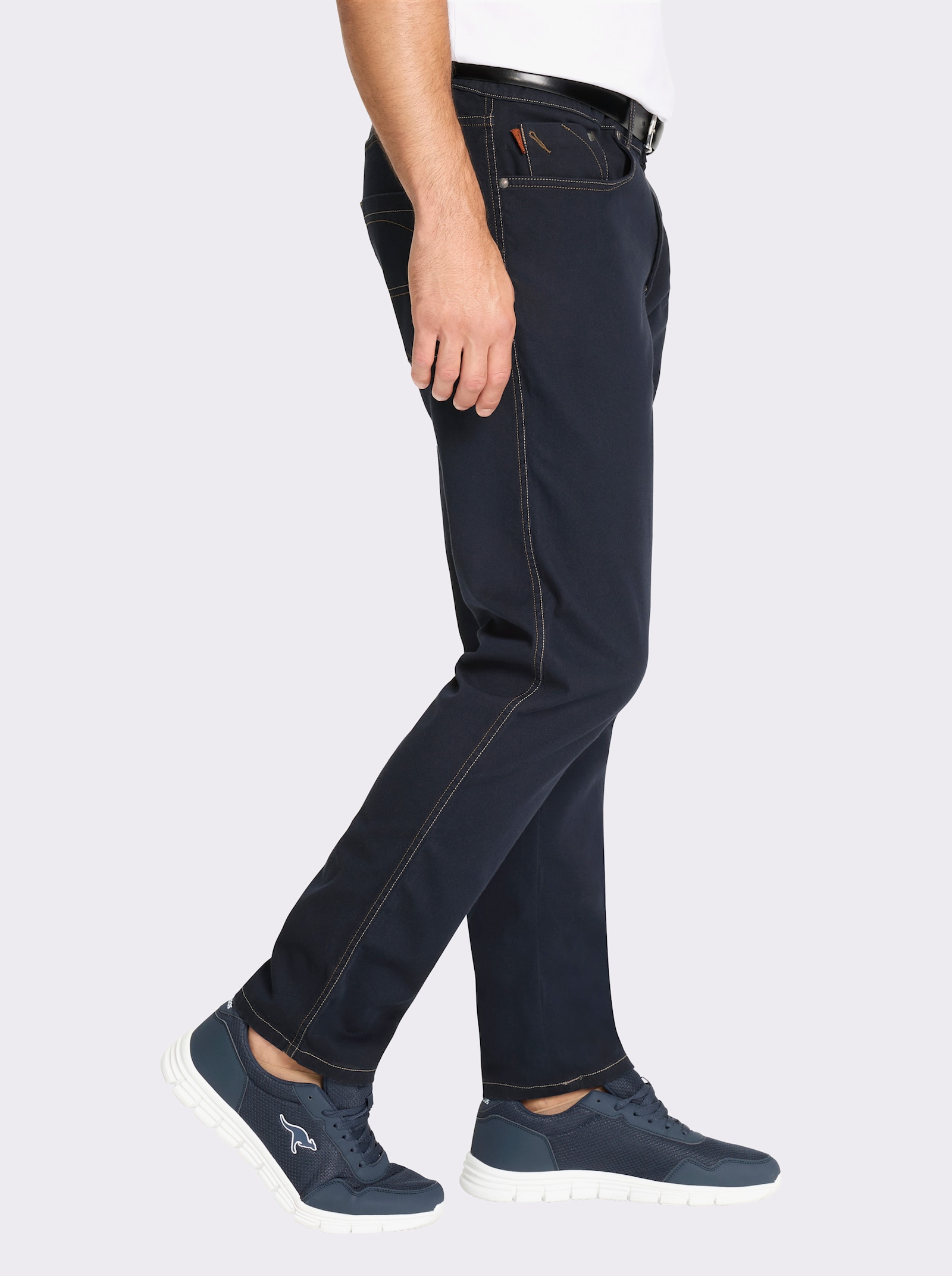 5-pocketsbroek met contrastkleurige naden - marine