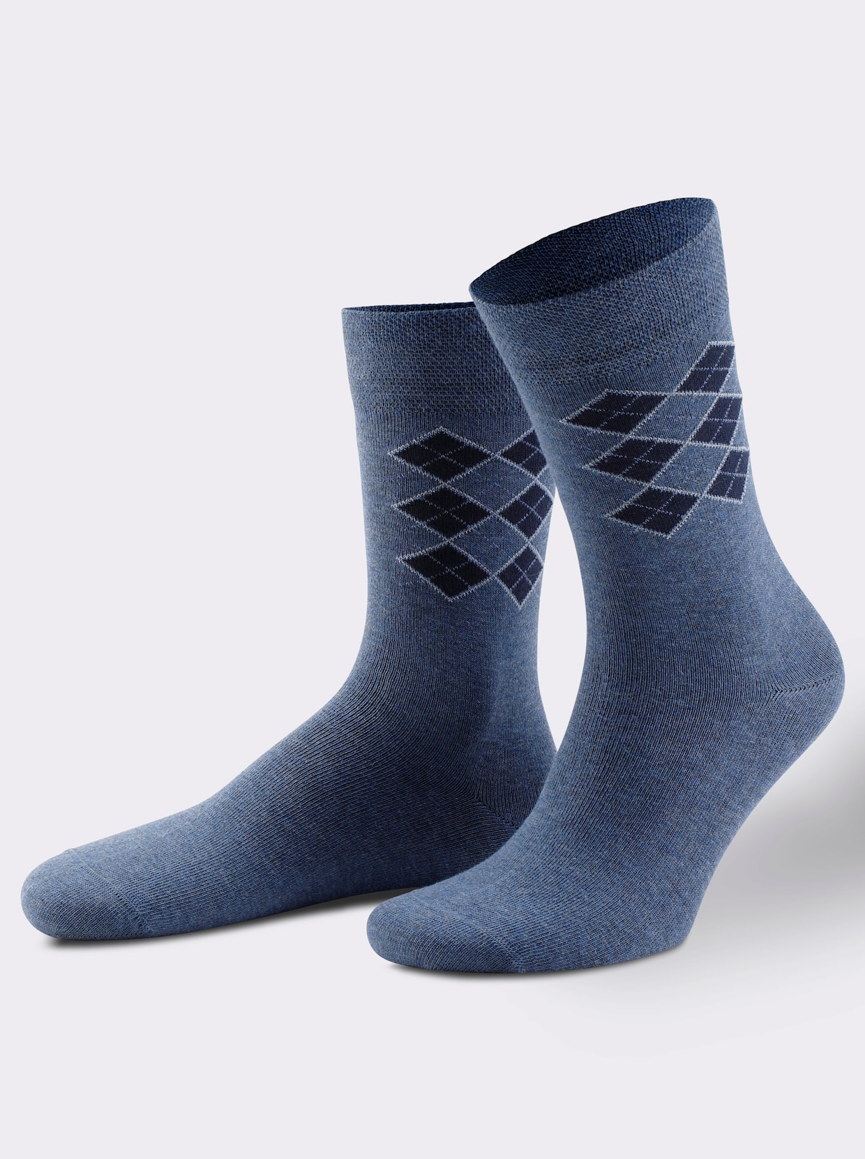 wäschepur Herren-Socken - marine-gemustert