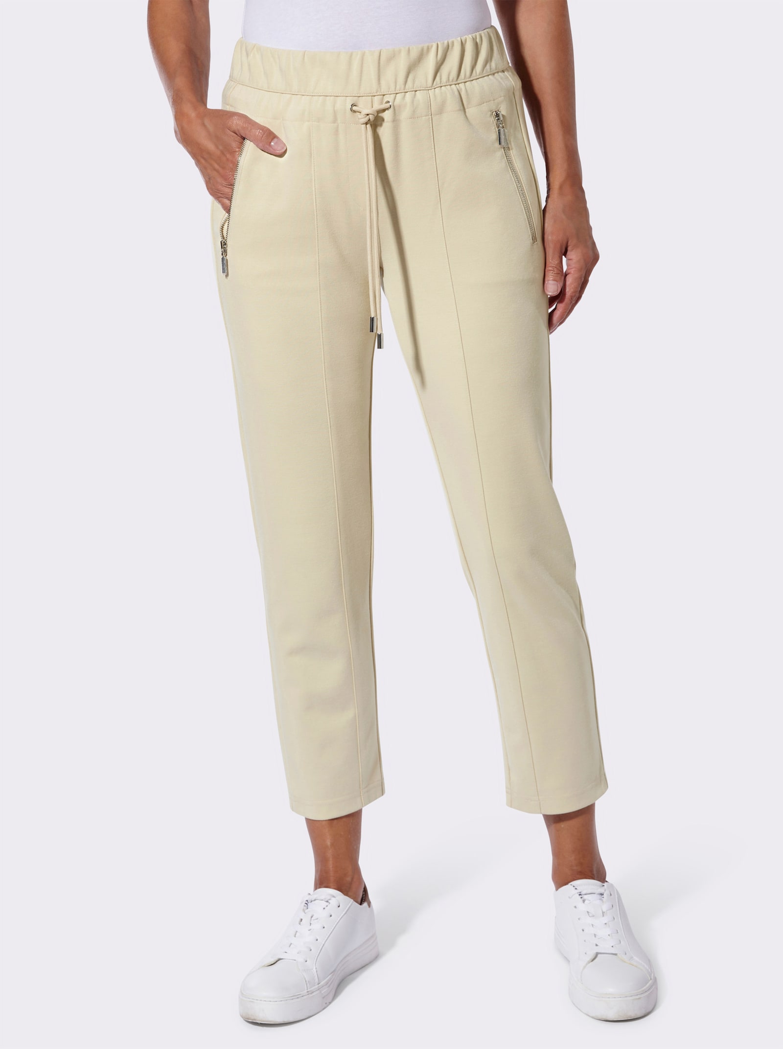 7/8 kalhoty s dělicím švem - písková