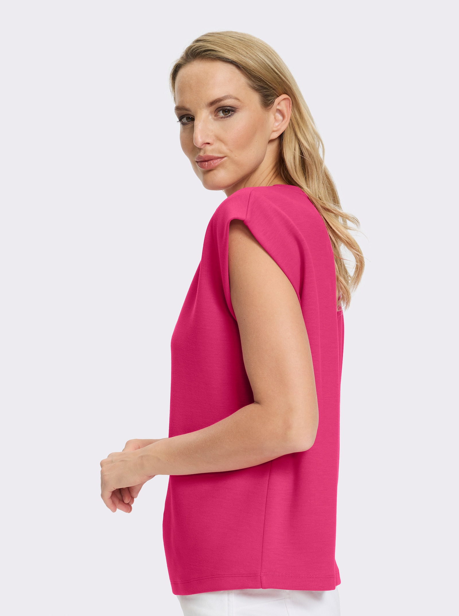 heine Rundhalsshirt mit überschnittenen Schultern - pink