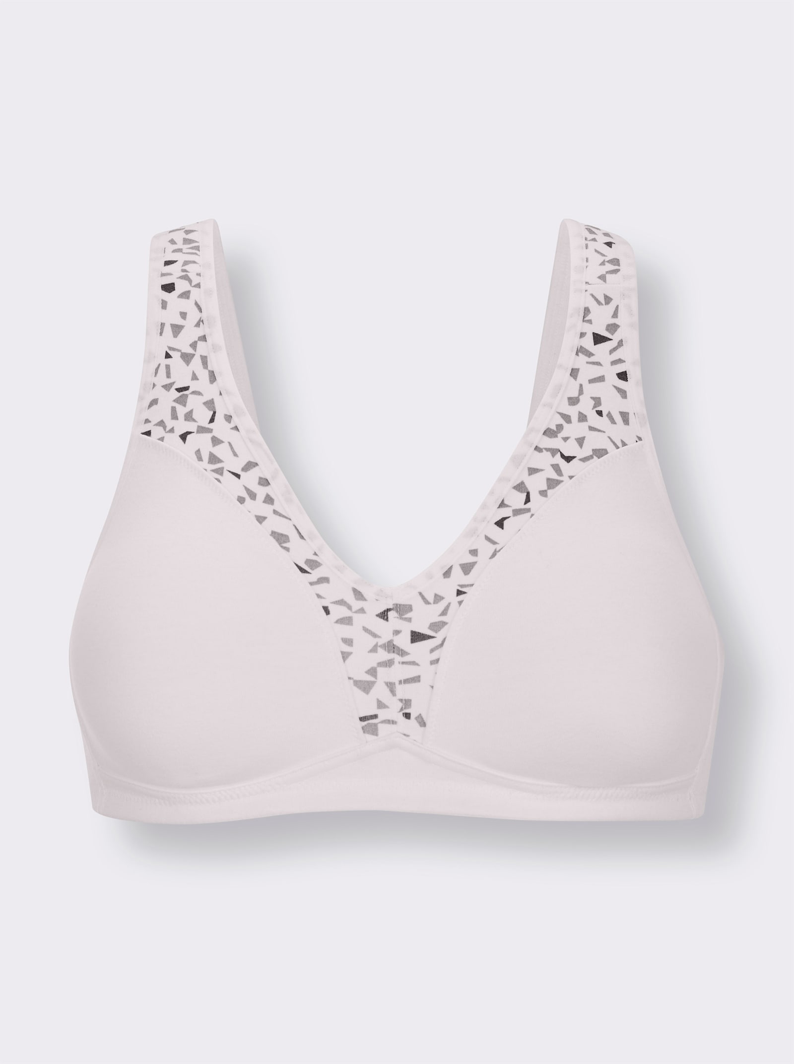 wäschepur Komfort-BH ohne Bügel - weiß-steingrau