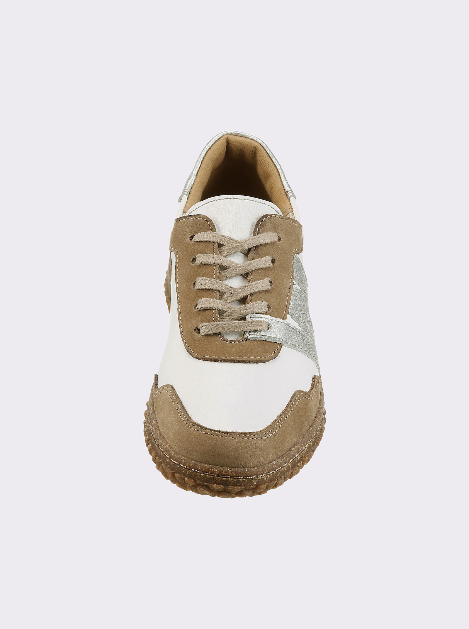 heine Sneaker - weiß-cognac-silber