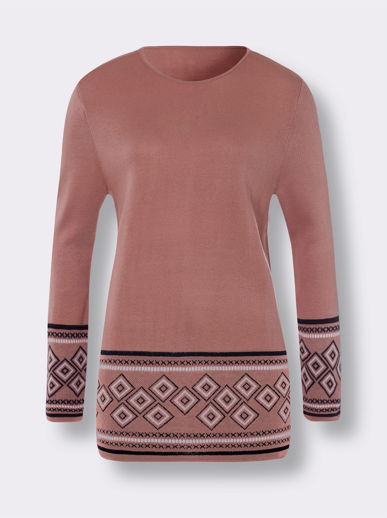 Lange pullover - rozenhout/marine