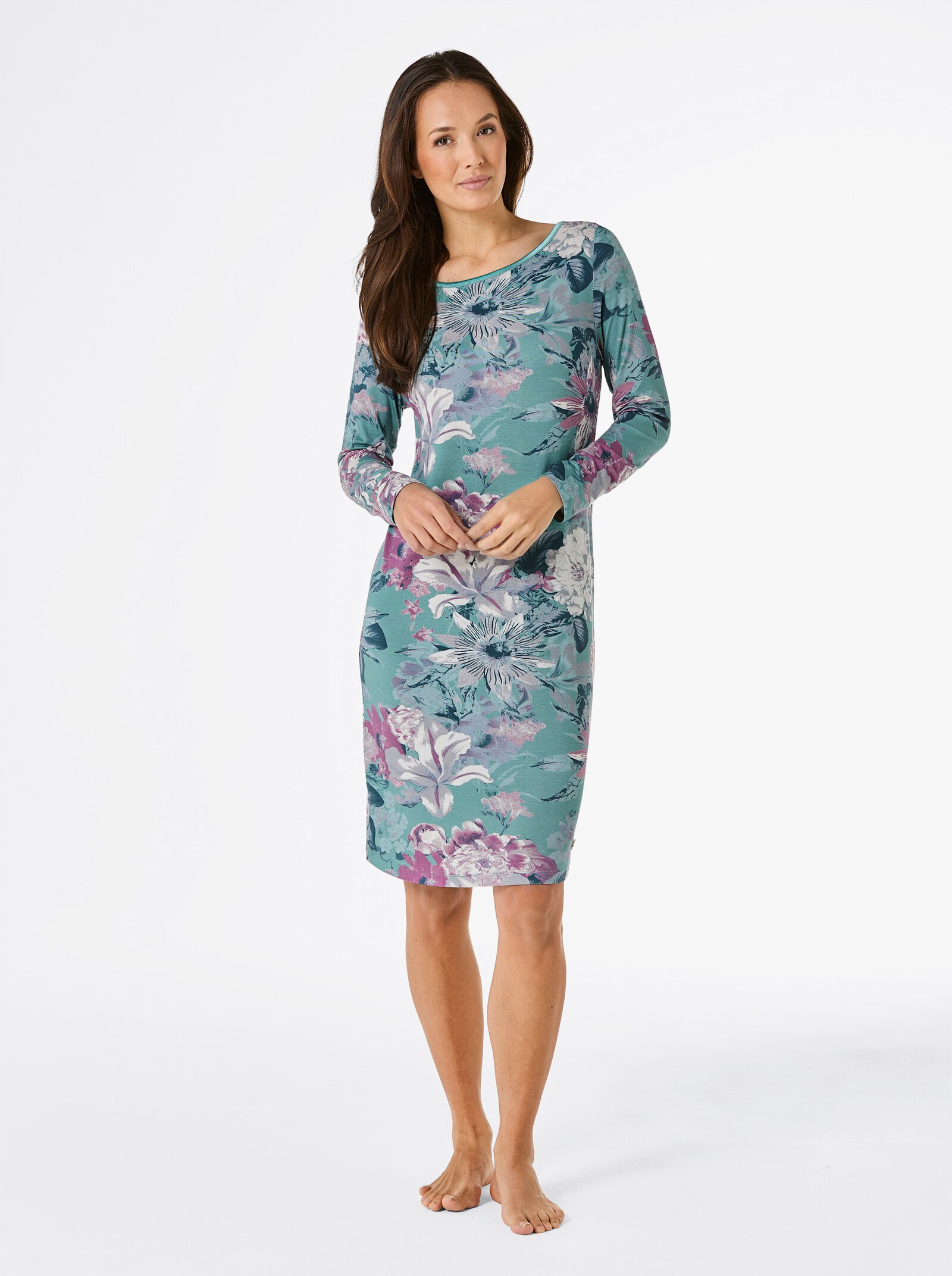 CREATION L PREMIUM Nachthemd van modal - jade/heide bedrukt