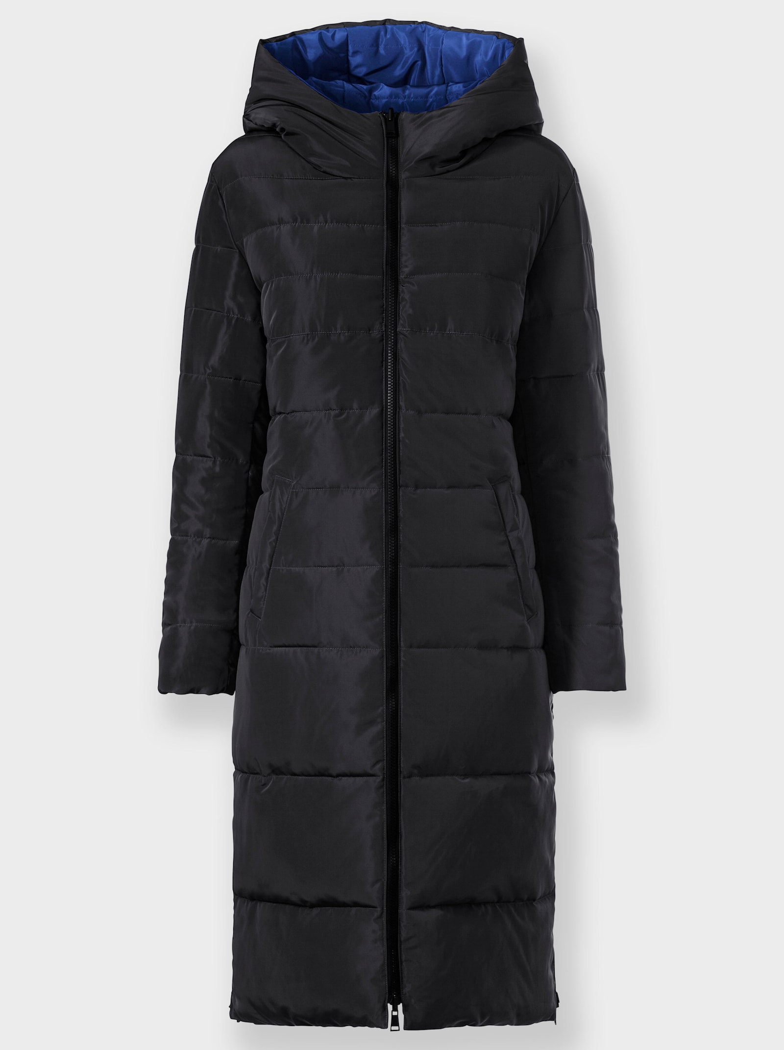 heine Keerbare doorgestikte mantel - zwart/koningsblauw