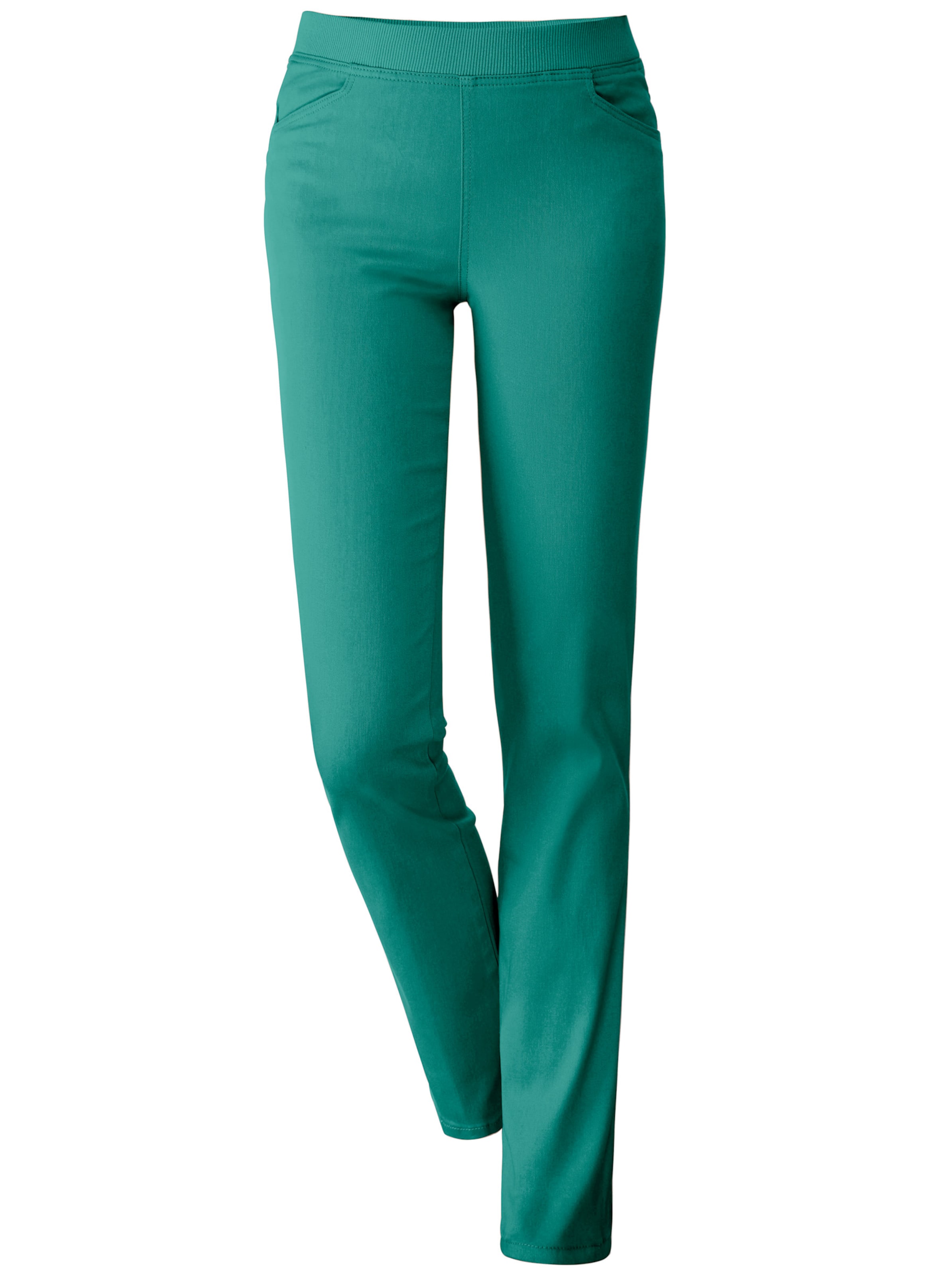 Classic Basics Damen Grün Stretch-Jeans Gr. 235, Extrakurzgrößen, (Smaragd), 96% Baumwolle, 4% Elasthan, Unifarben, Lang, Jeans - Bild 2