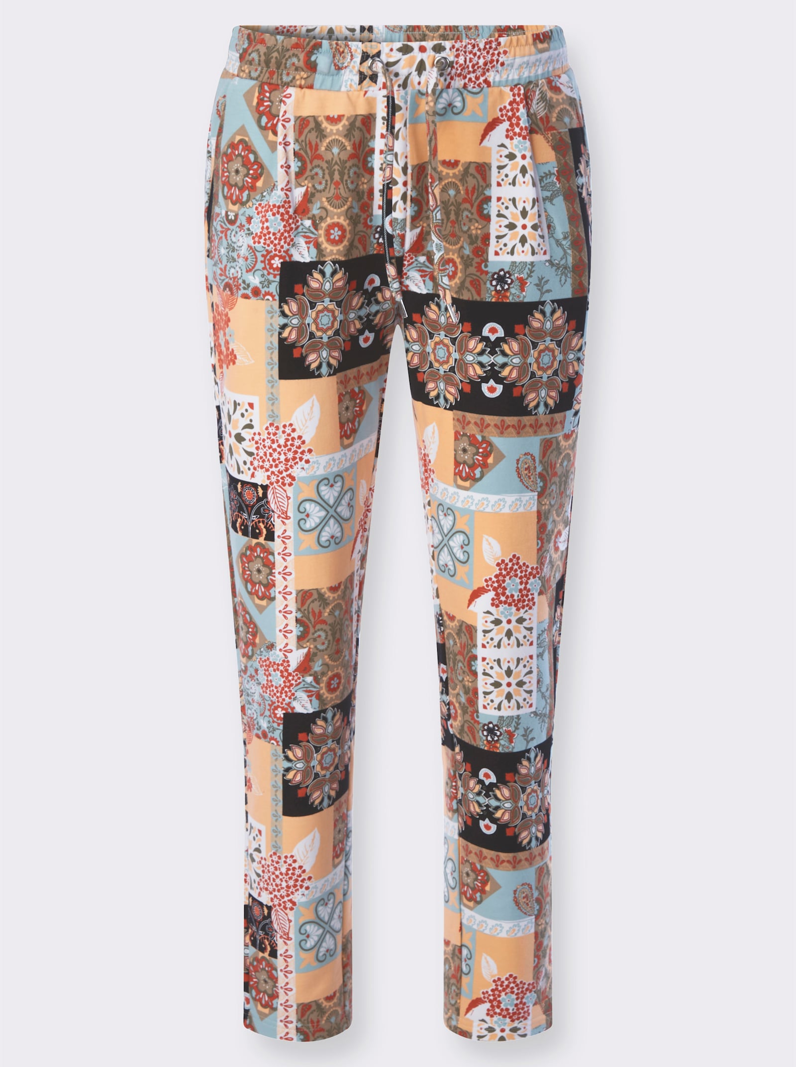 Jogg Pants im Muster-Mix - mint-apricot-gemustert