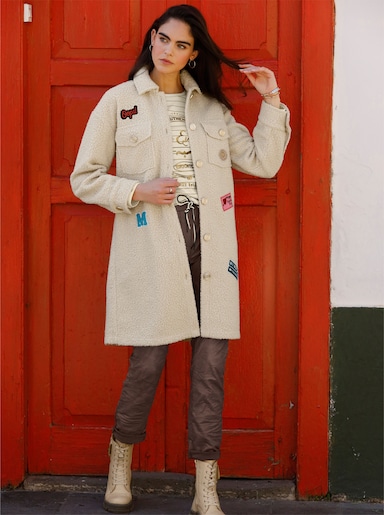 heine Mantel mit Applikationen - sand