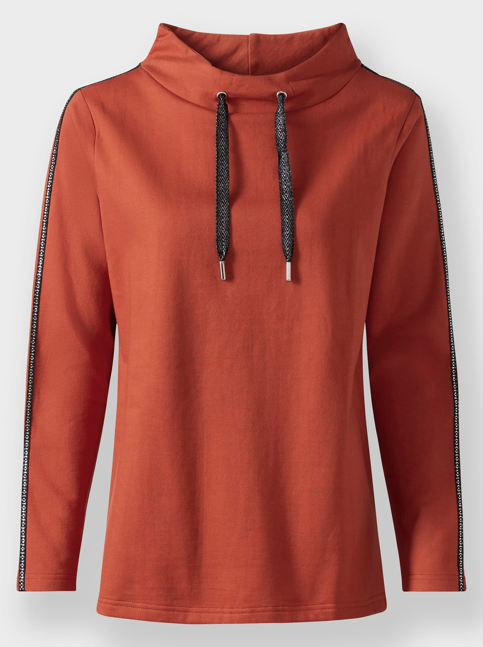 Sweatshirt met glitterdetails - roestrood