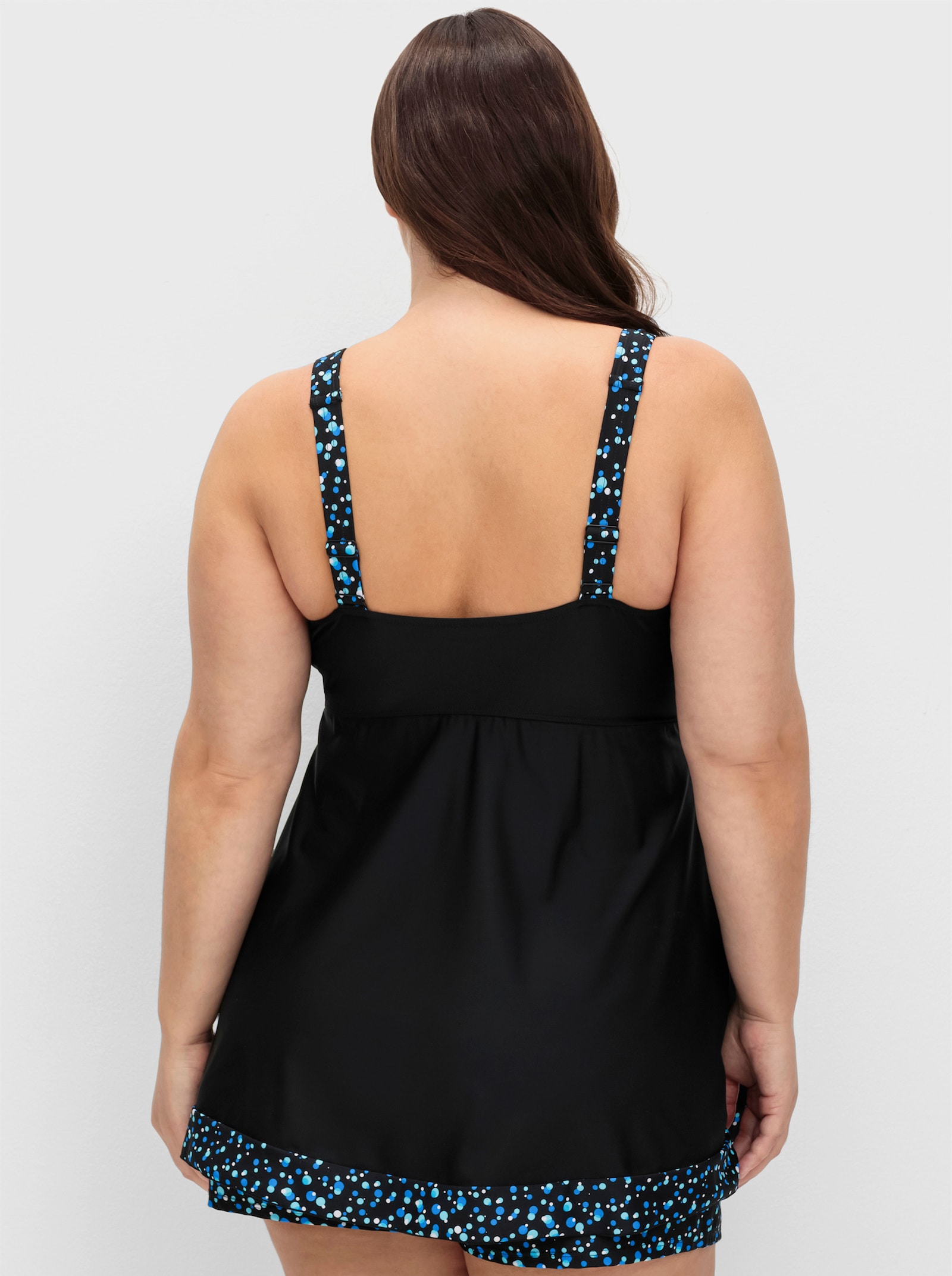 sheego Tankini-Oberteil mit Pünktchenprint - schwarz-gemustert