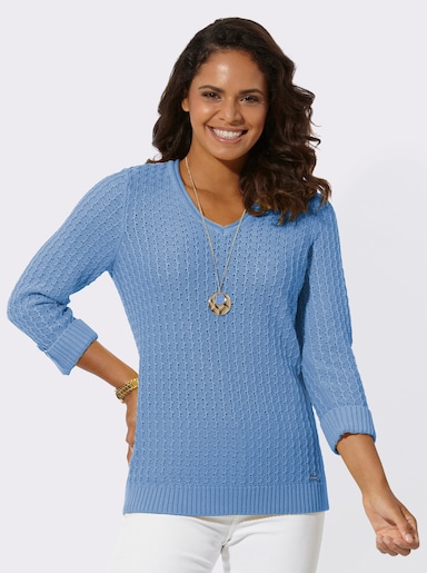 3/4 Arm-Pullover - himmelblau