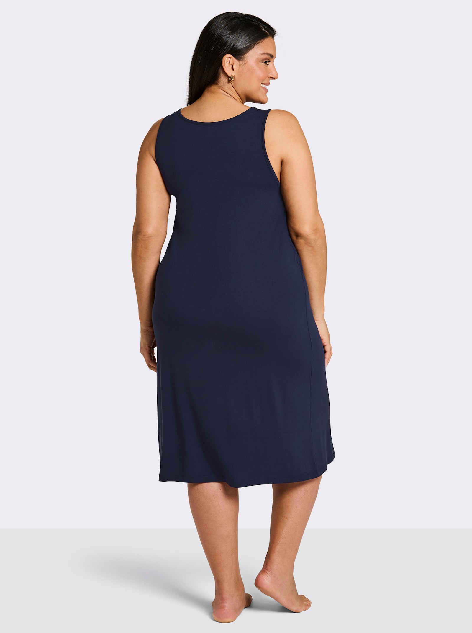 feel good Sommerkleid mit Deko-Spange - marine-royalblau