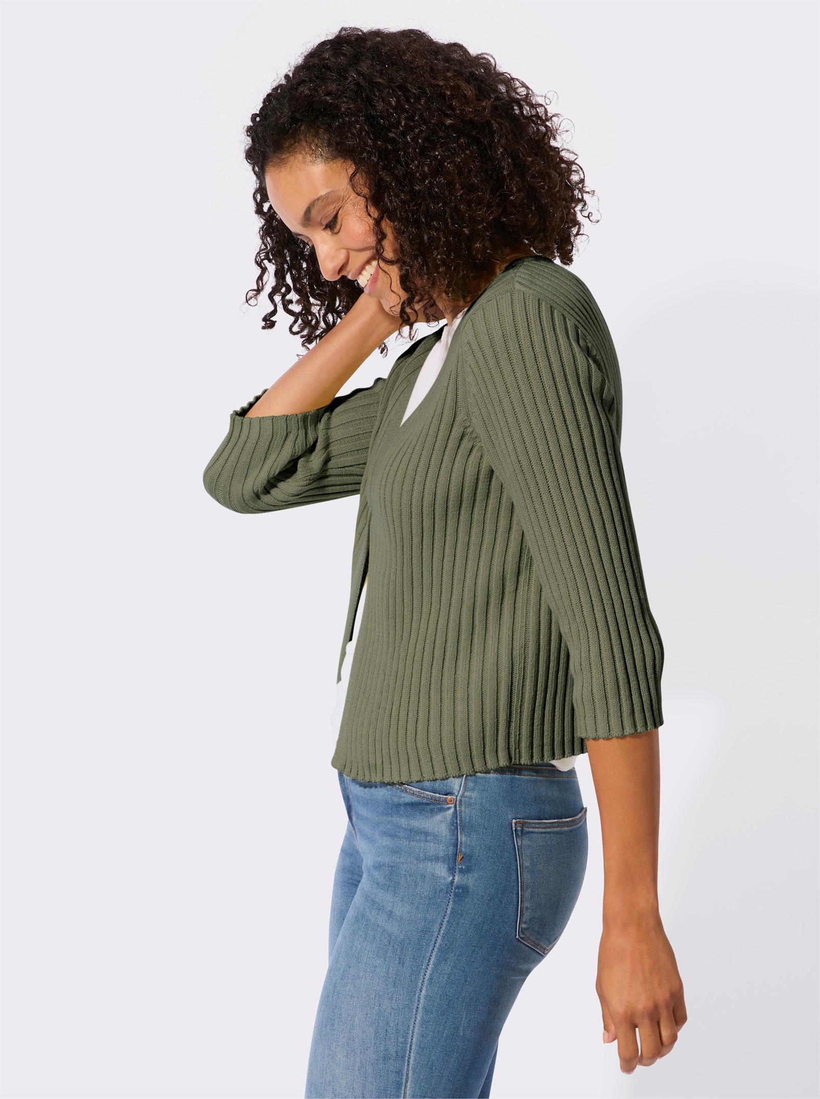 Bolero mit Knopfverschluss - khaki