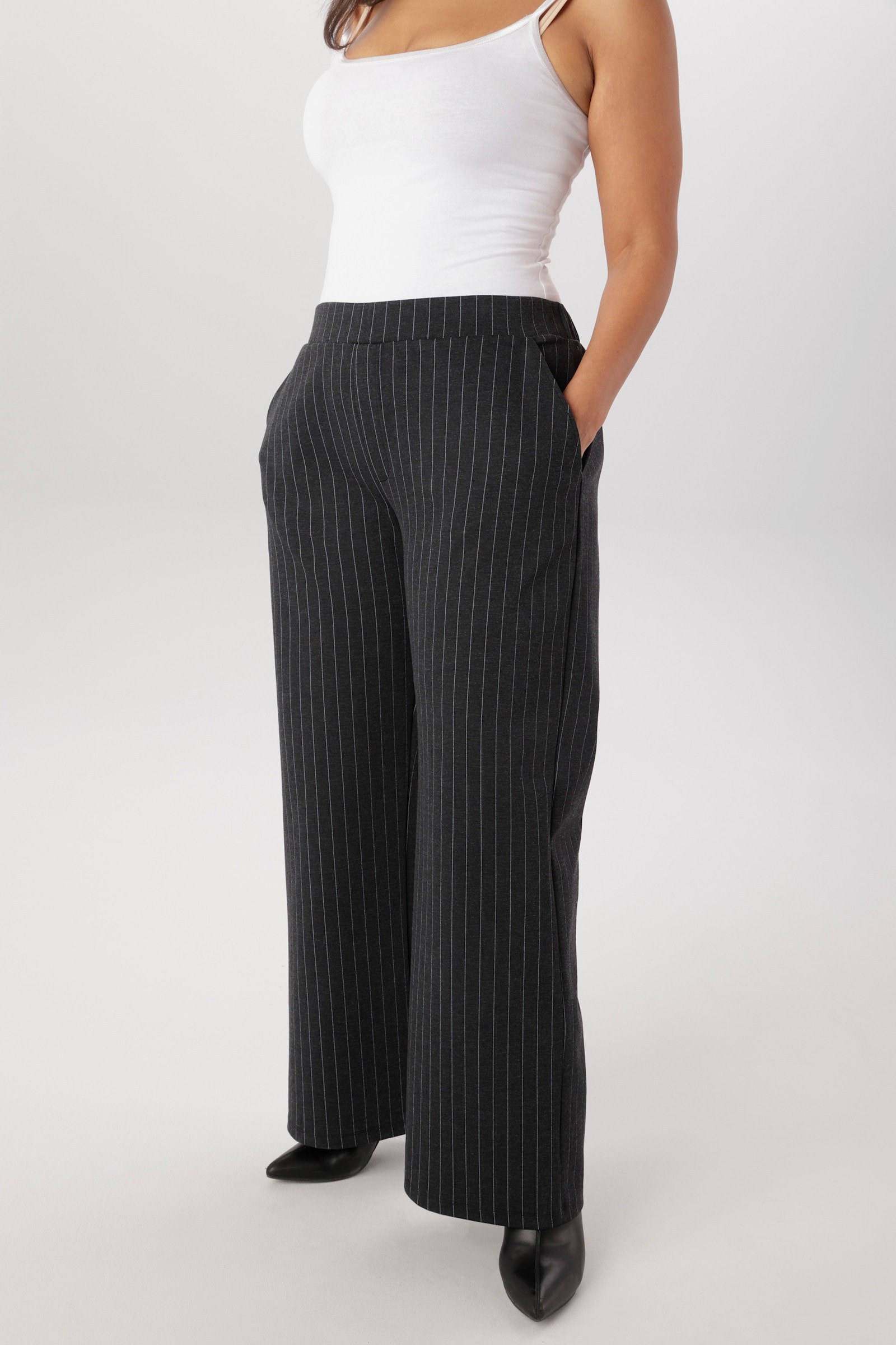 Aniston PLUS Schlupfhose - anthrazit-hellgrau