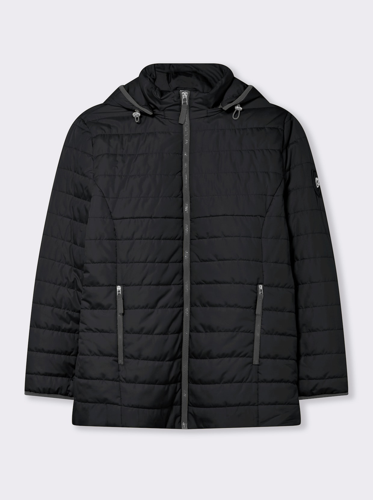 Steppjacke mit kontrastfarbenen Akzenten - schwarz