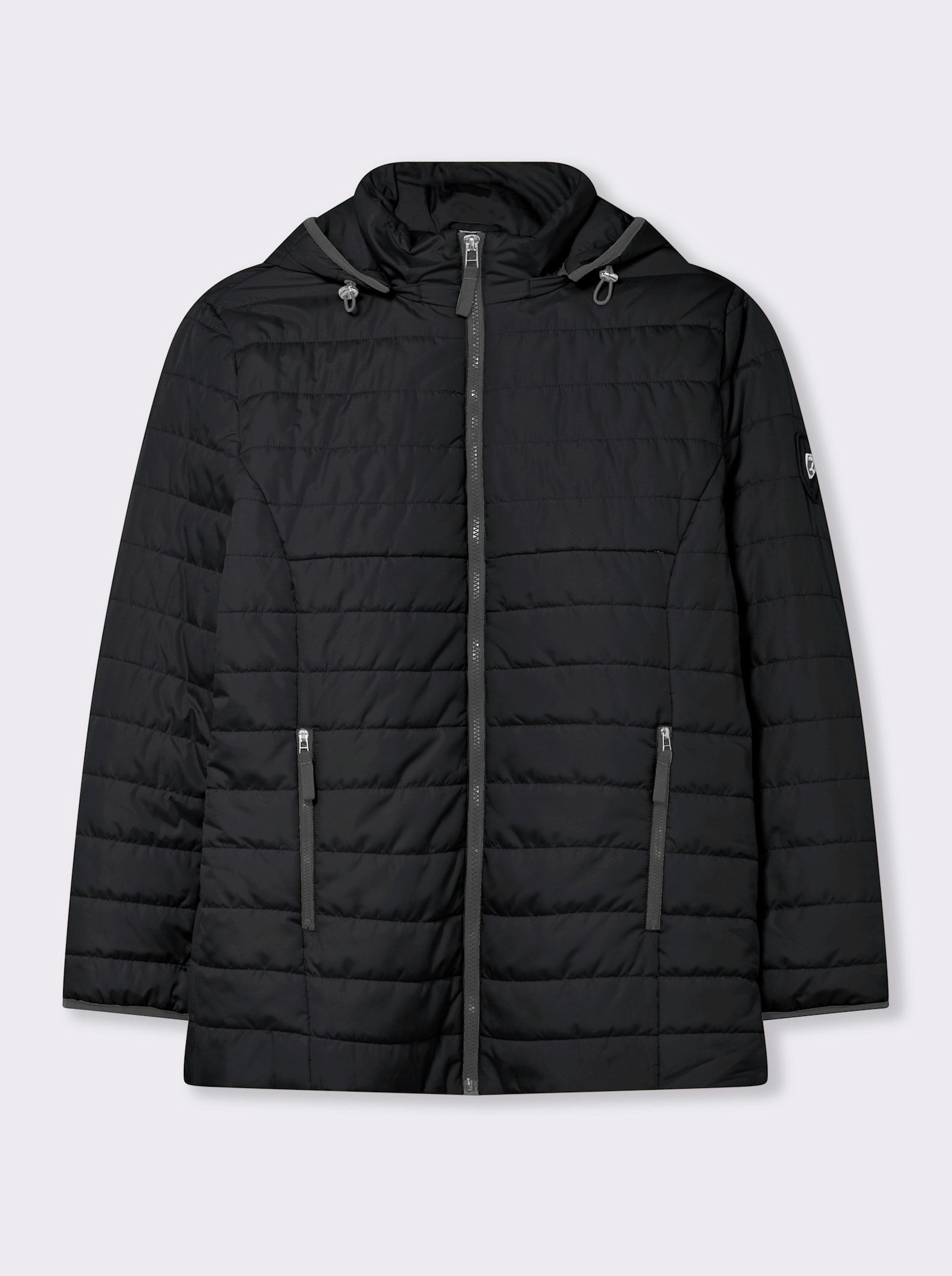 Steppjacke mit kontrastfarbenen Akzenten - schwarz