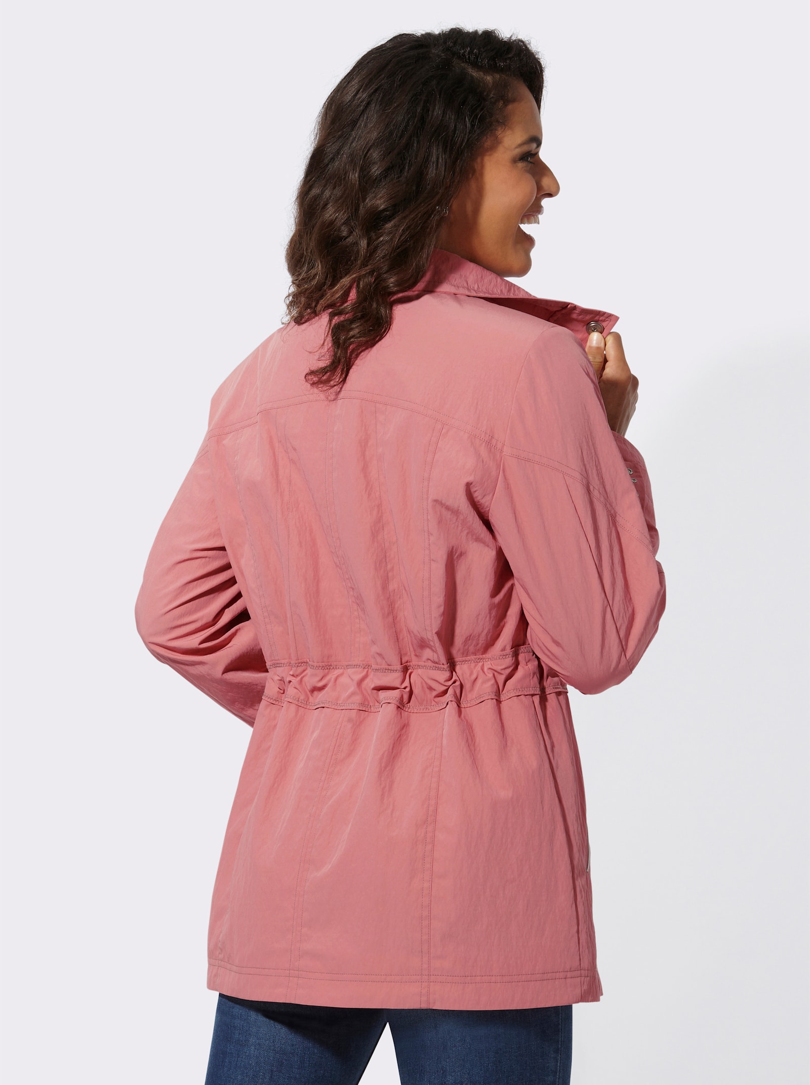 Outdoorjacke mit knöpfbarer Innentasche - flamingo