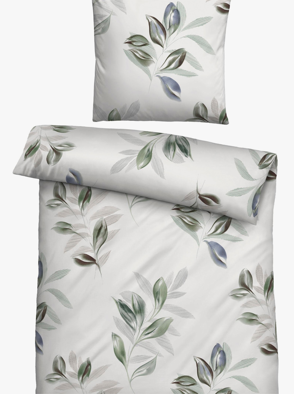 Biberna Bettwäsche - grau-grün