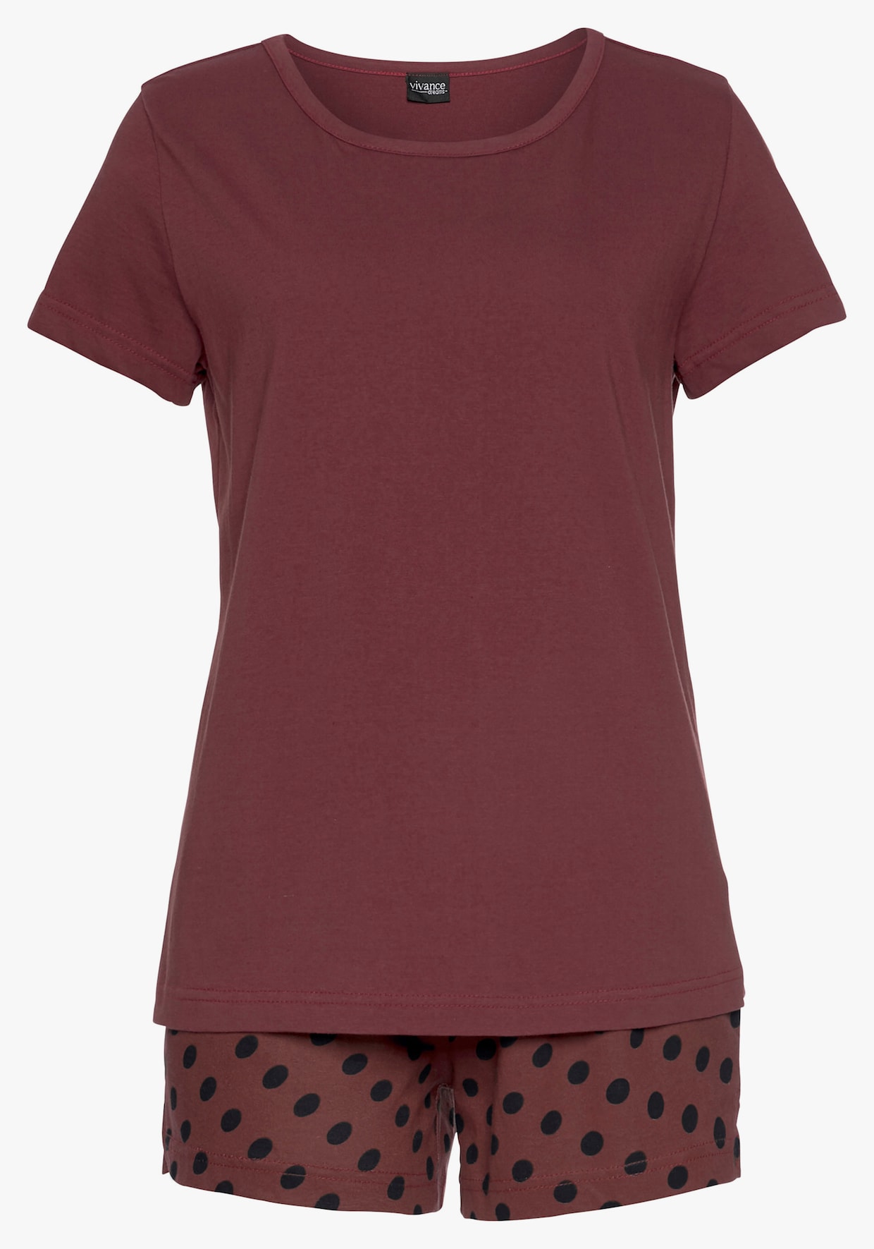 Vivance Dreams shortama - zwart, bordeaux